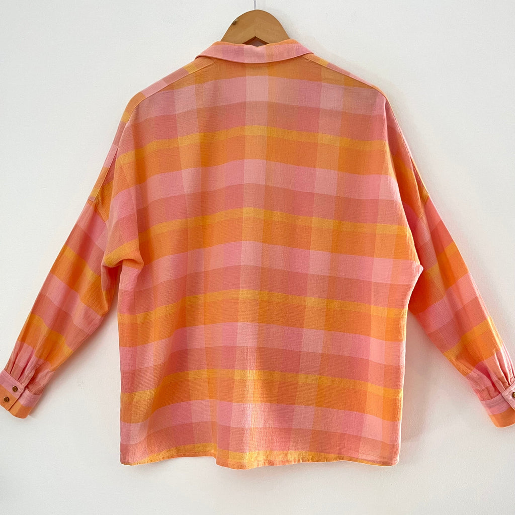 Sessùn DELIMA Checked Shirt in Orange Size M.