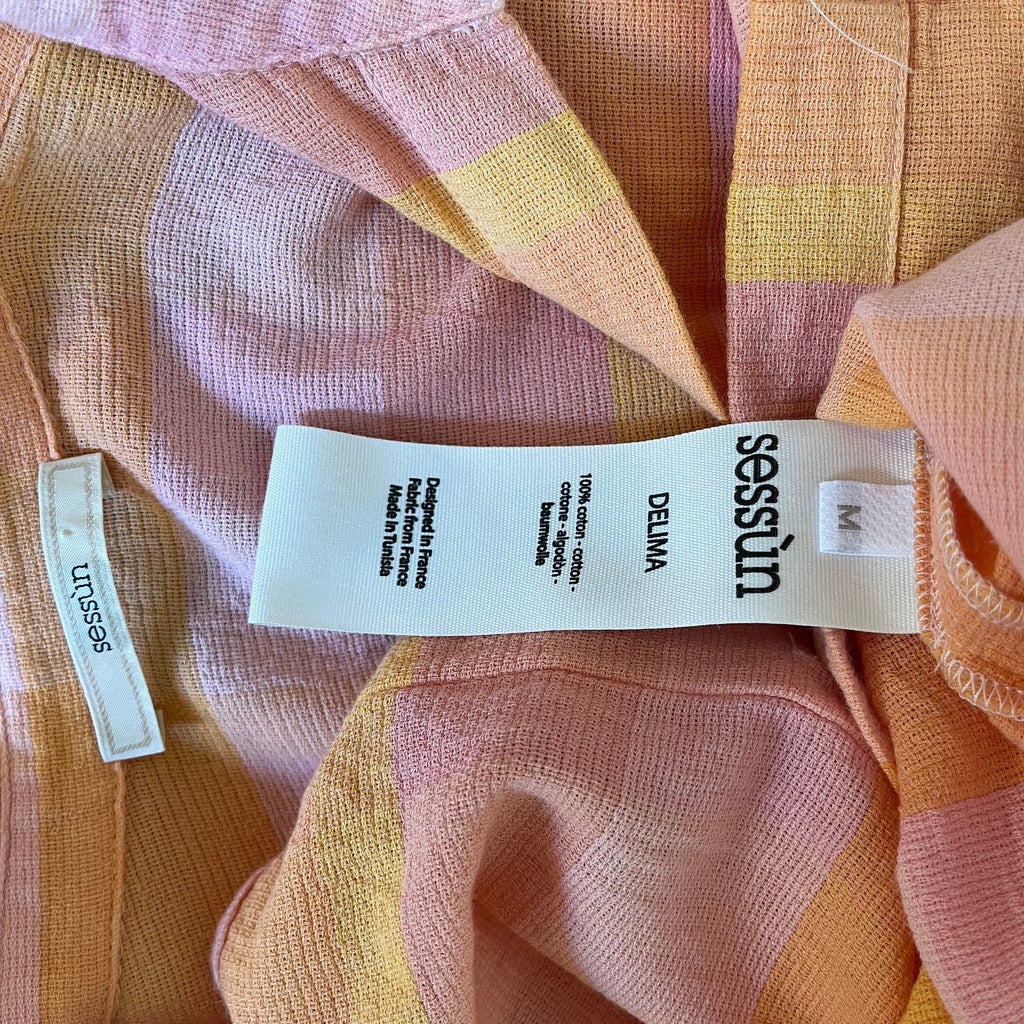 Sessùn DELIMA Checked Shirt in Orange Size M.
