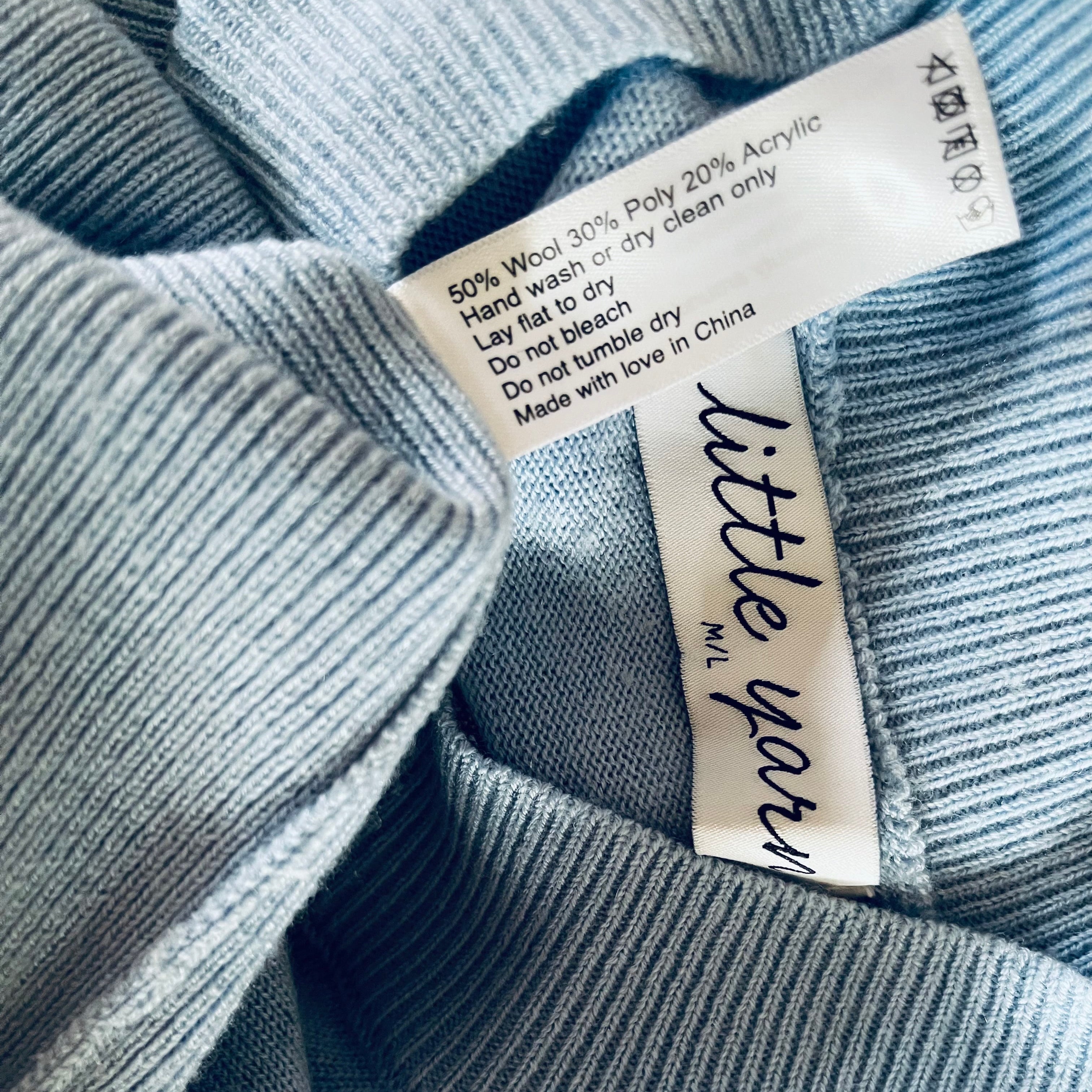 Little Yarn LUCKY Knit Top in Blue.