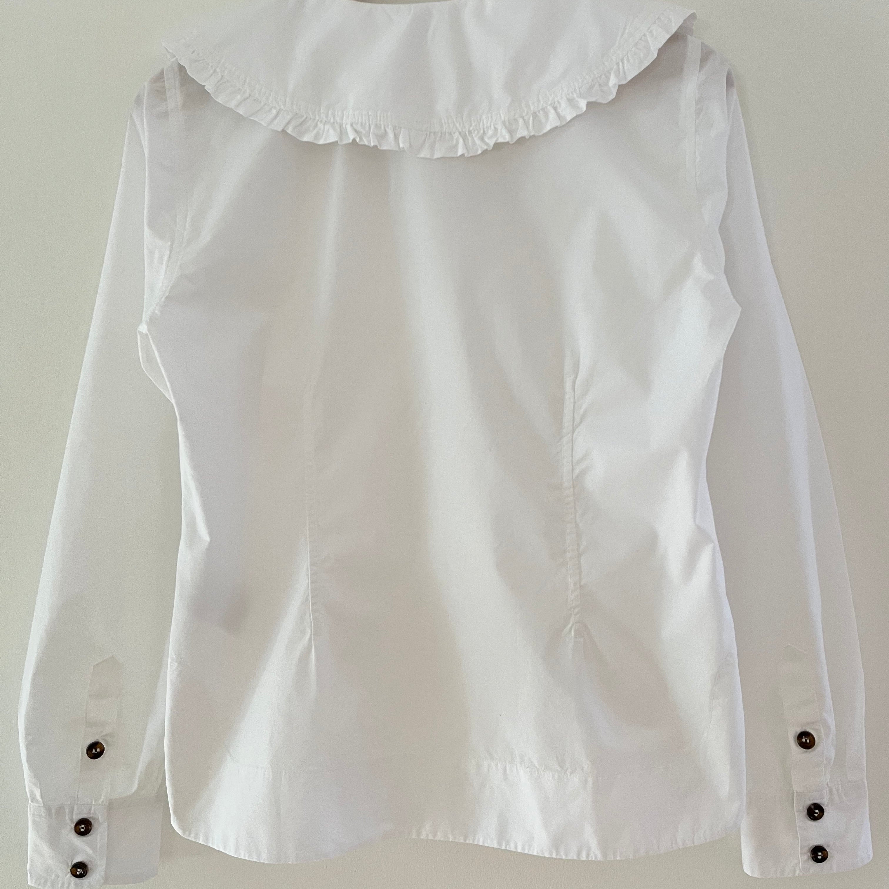 Ganni Cotton V neck Blouse Size 36/XS.