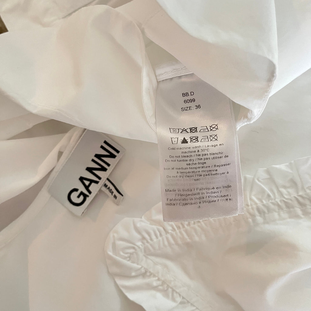 Ganni Cotton V neck Blouse Size 36/XS.