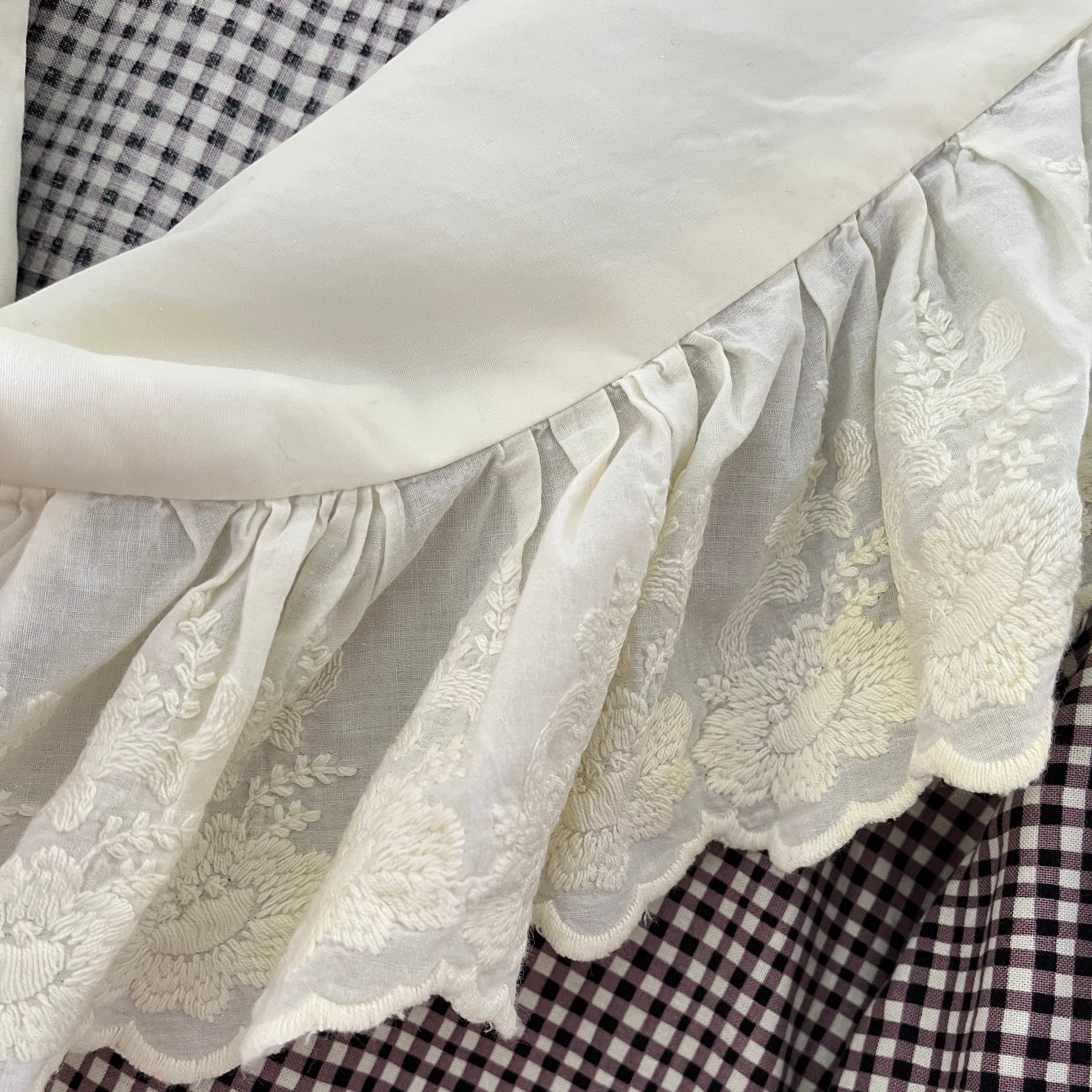 Par Moi Archives Gingham Ruffle Collar Mini Dress.