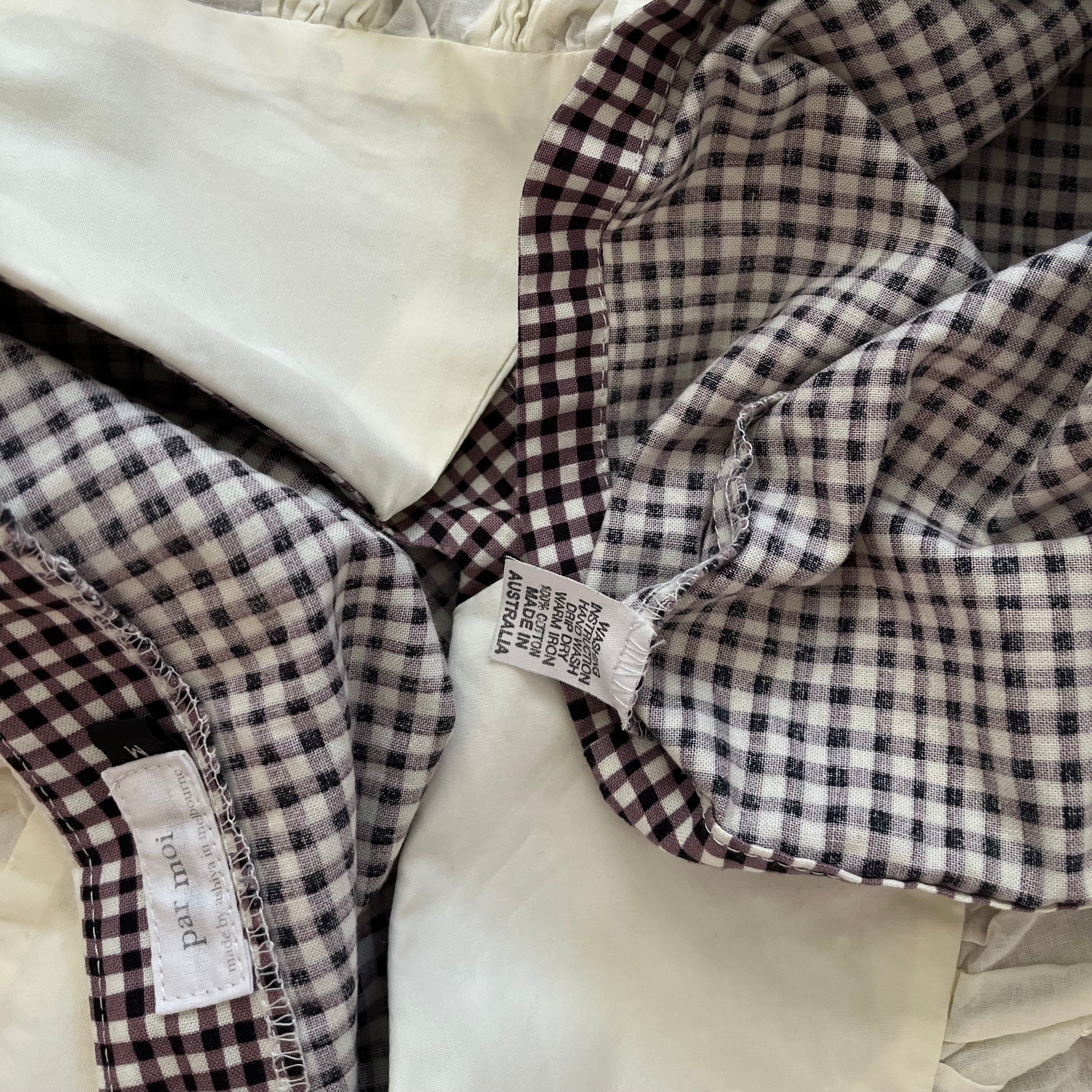 Par Moi Archives Gingham Ruffle Collar Mini Dress.