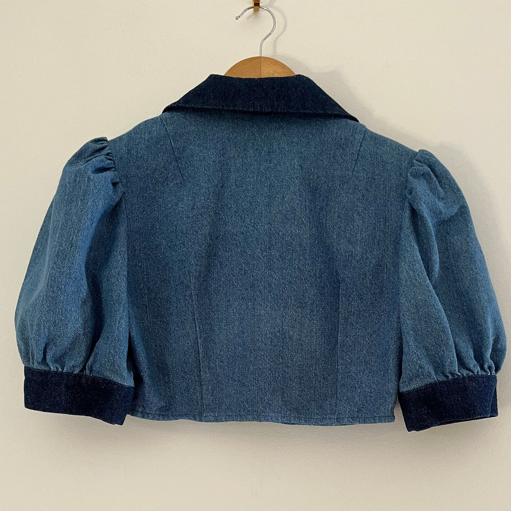 Batsheva LEVY Blouse in Blue Denim Size 8.