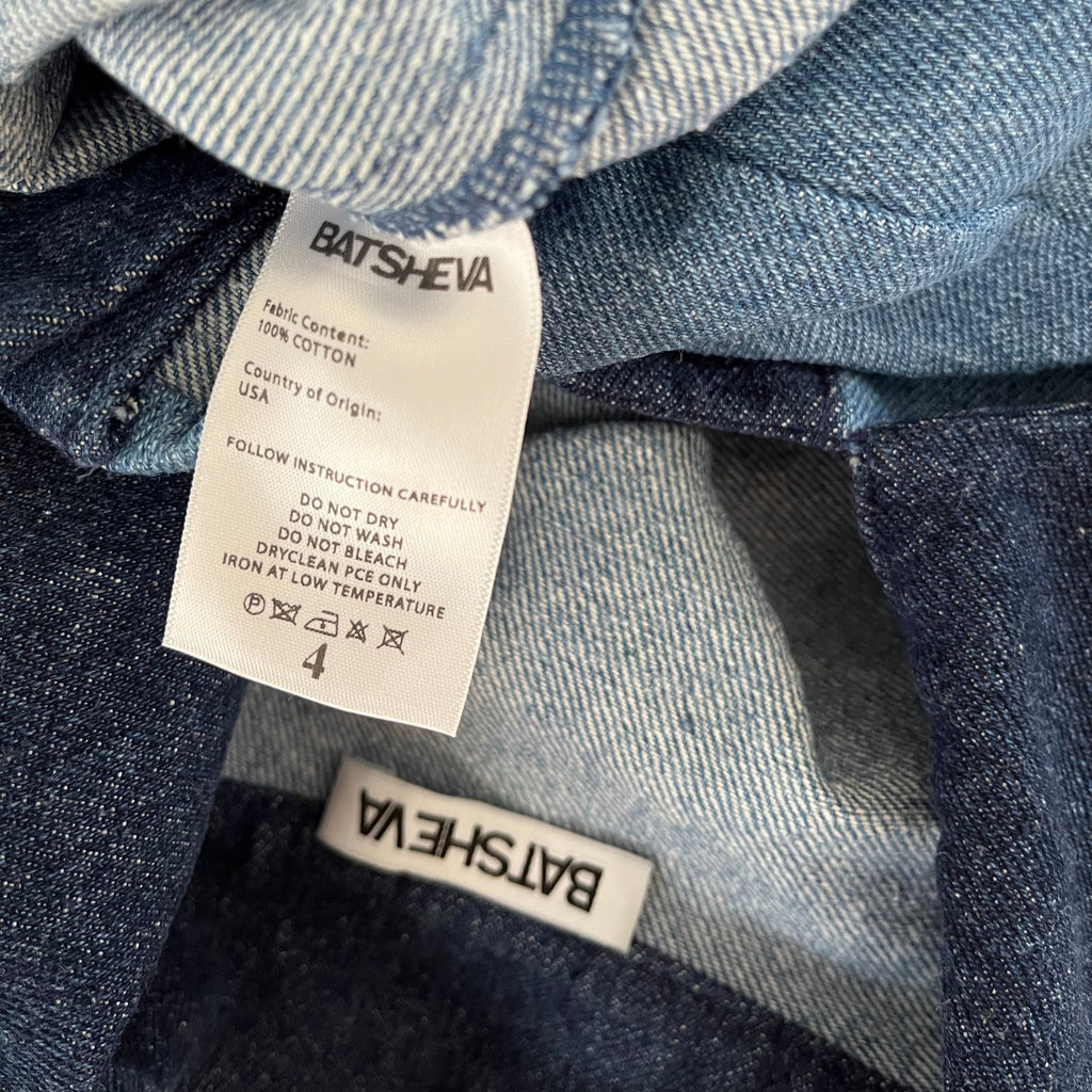 Batsheva LEVY Blouse in Blue Denim Size 8.