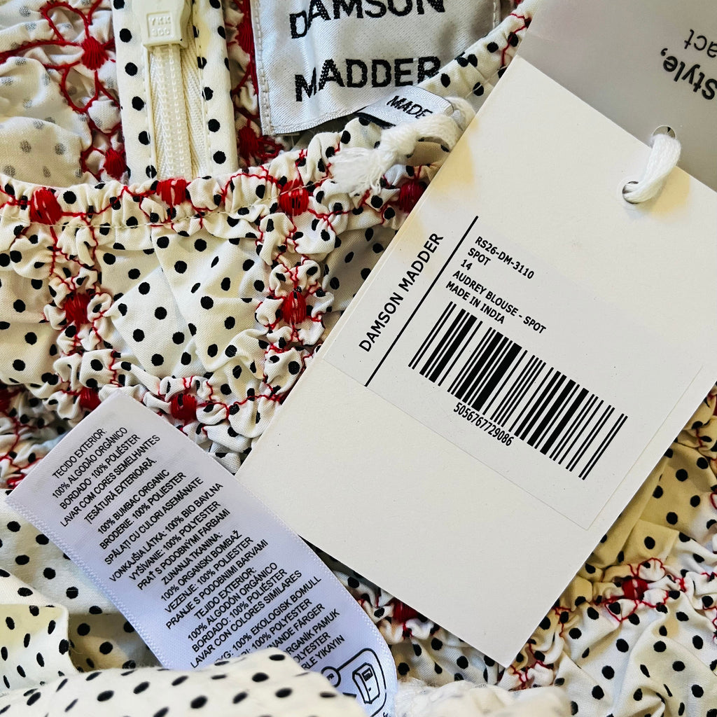 Damson Madder BNWT AUDREY Blouse in Spot Size AU14.