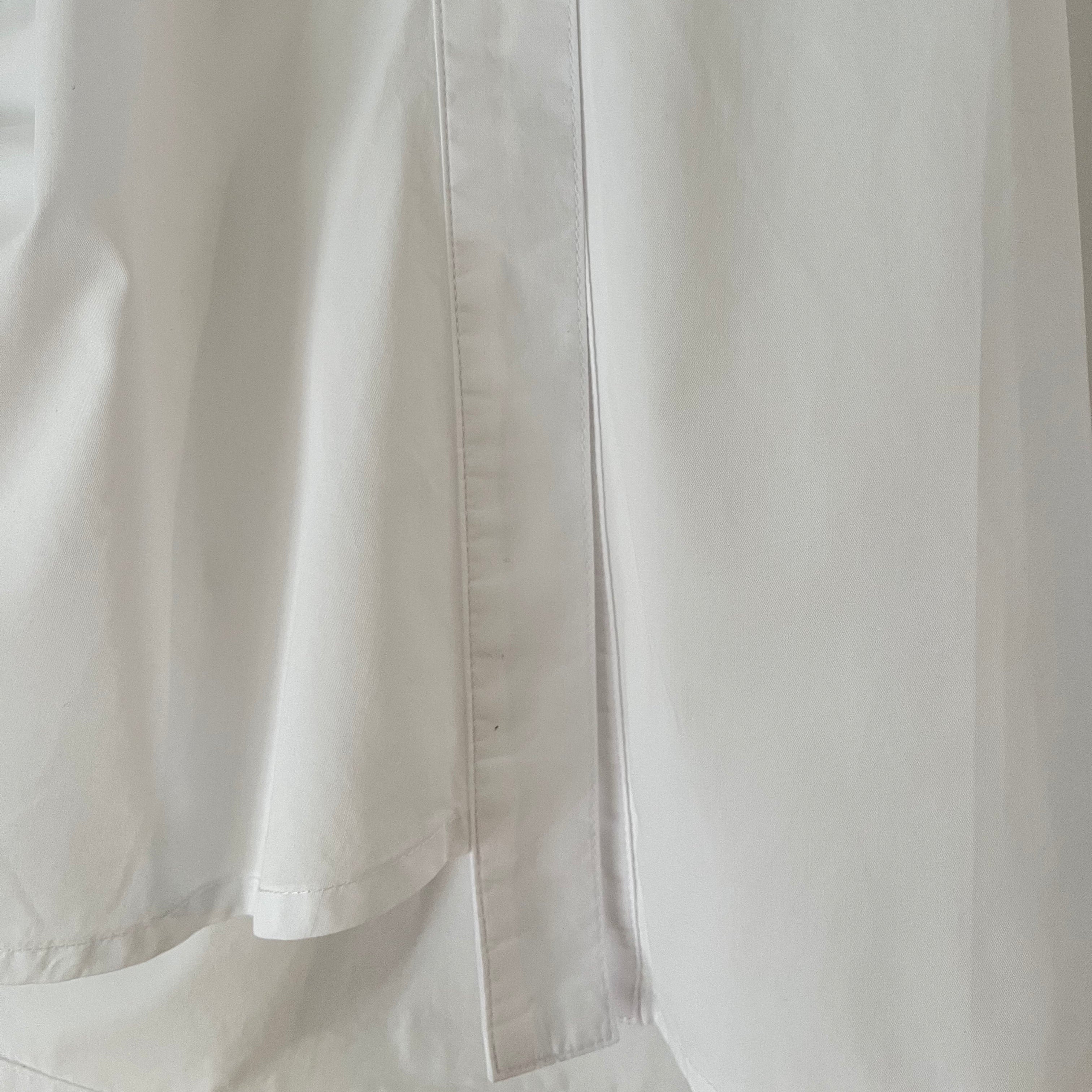 Alpha60 Ruched Asymmetrical White Shirt Size S.