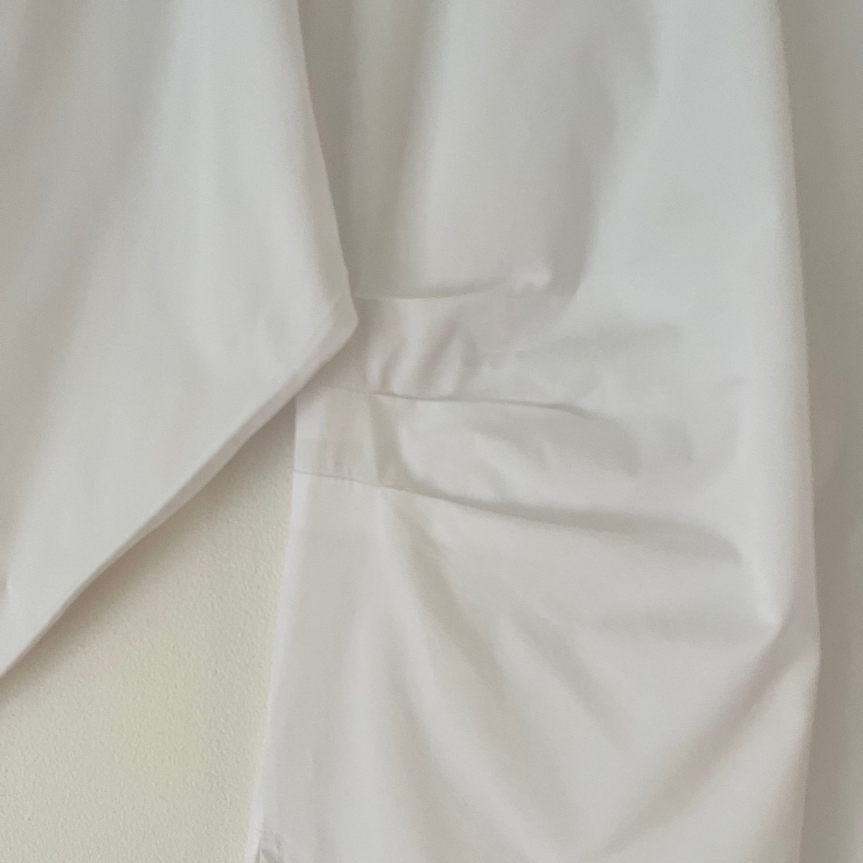 Alpha60 Ruched Asymmetrical White Shirt Size S.