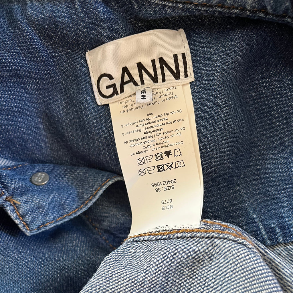 Ganni Sleeveless Denim Maxi Dress in Blue.