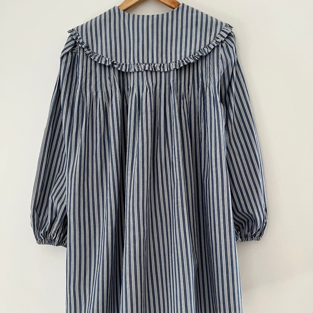 Boii Smock Striped Mini Dress in Blue.