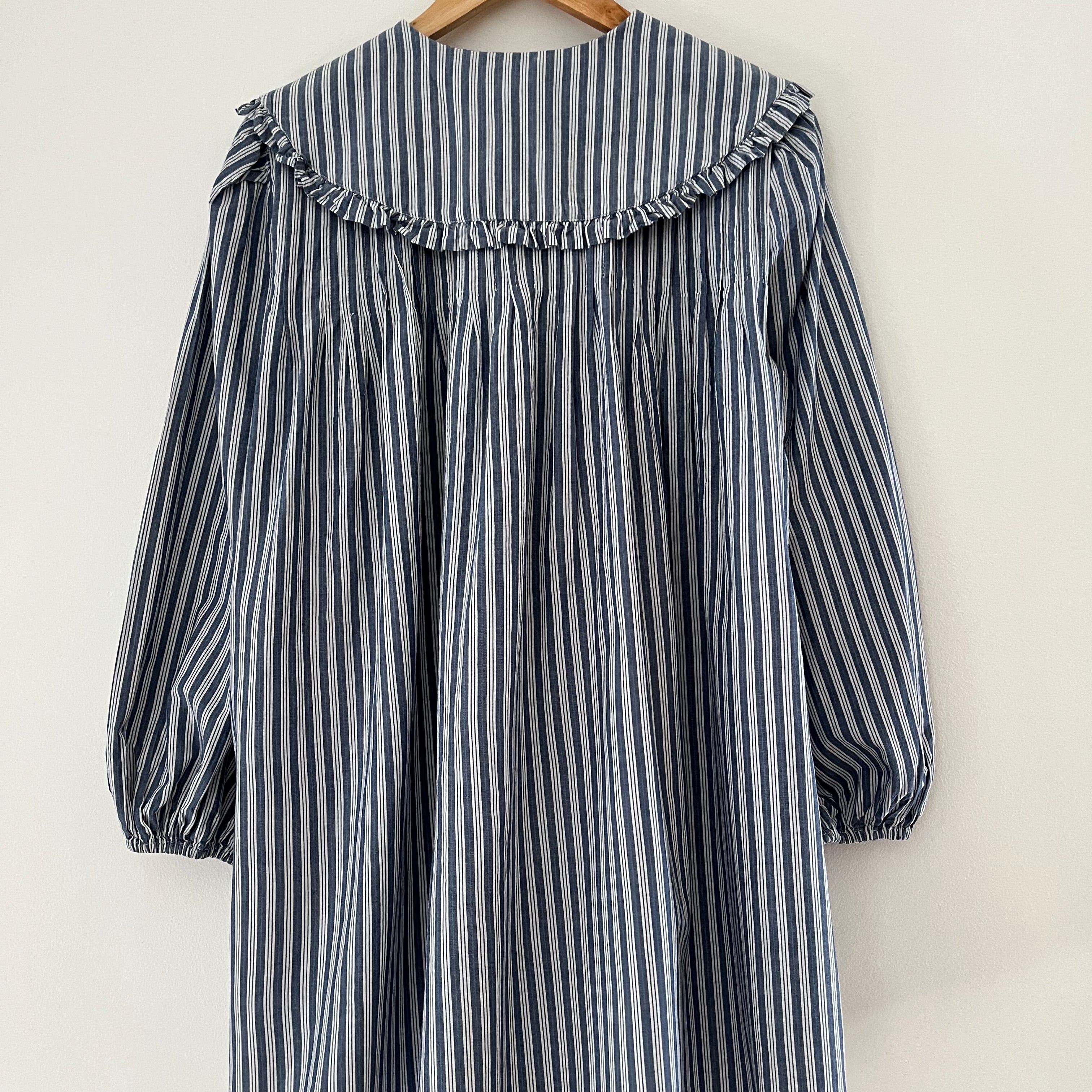 Boii Smock Striped Mini Dress in Blue.