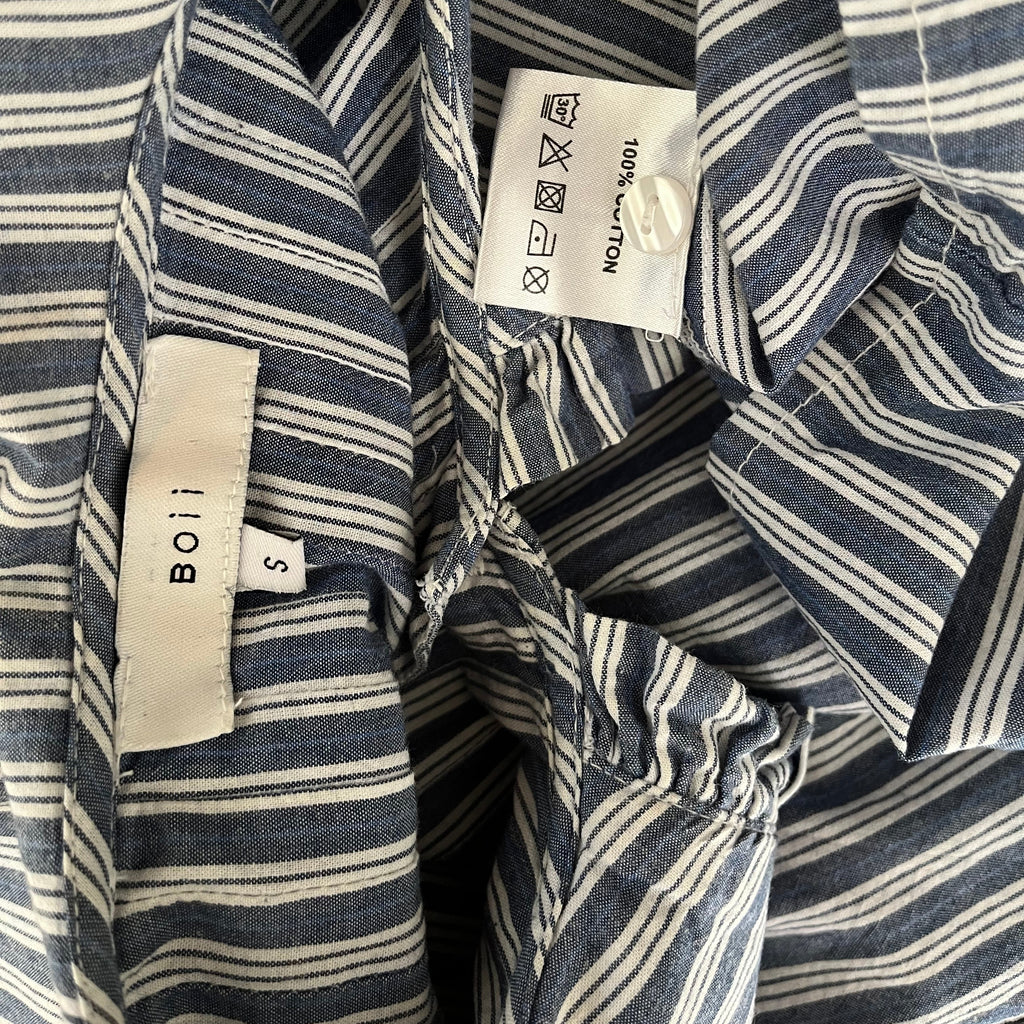 Boii Smock Striped Mini Dress in Blue.