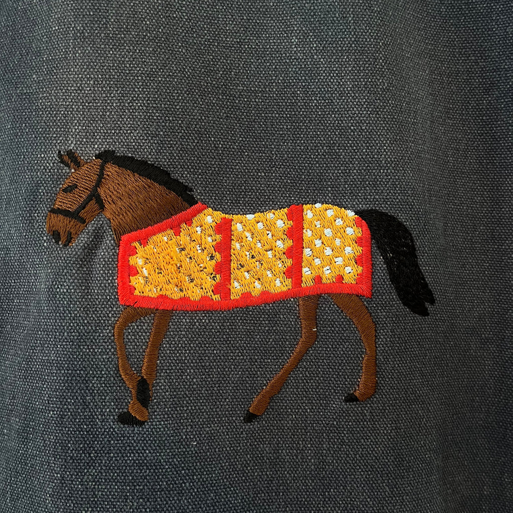 Found BNWT HORSE Embroidered Work Jacket in Faded Navy.