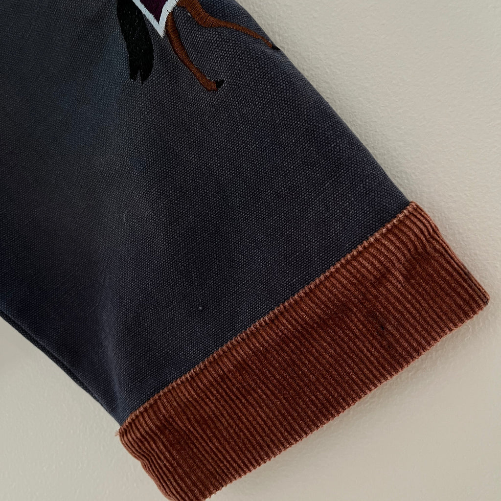 Found BNWT HORSE Embroidered Work Jacket in Faded Navy.