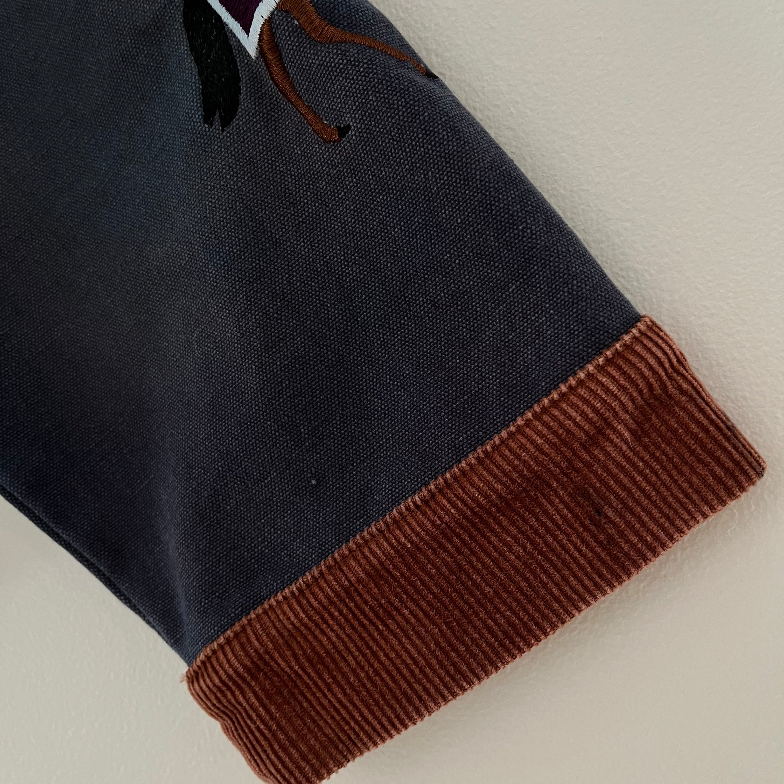 Found BNWT HORSE Embroidered Work Jacket in Faded Navy.