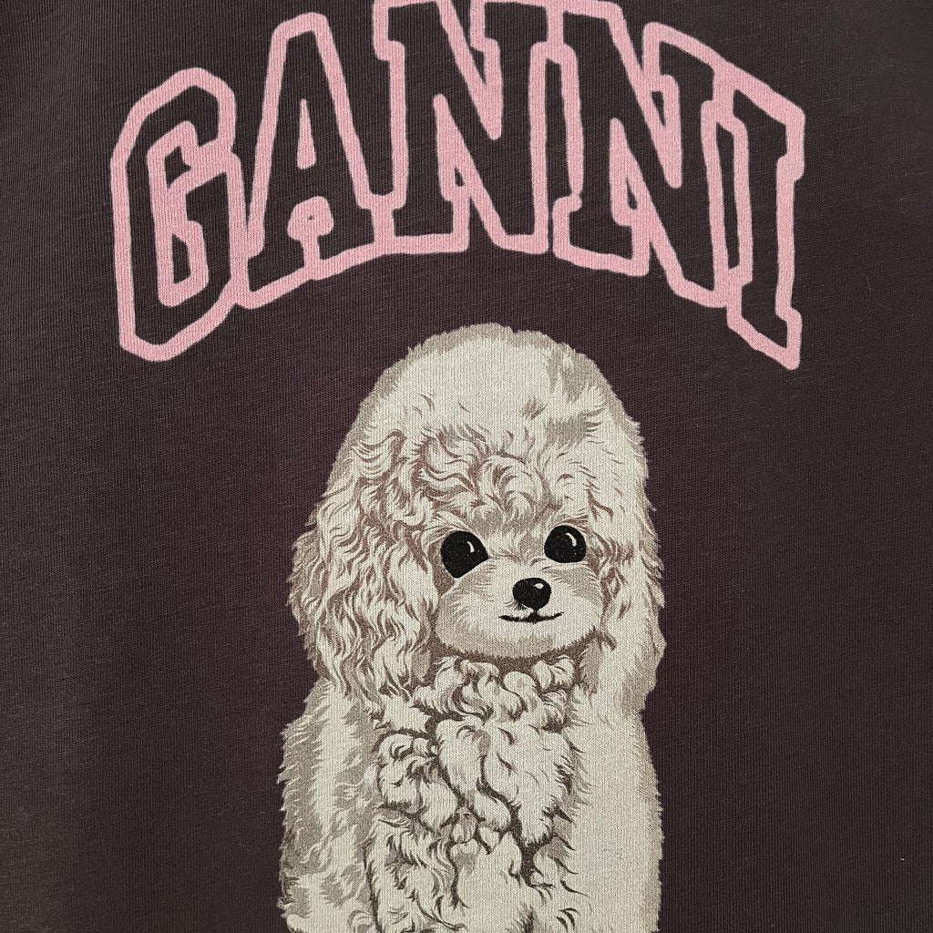 Ganni Poodle T-shirt in Phantom Size M.