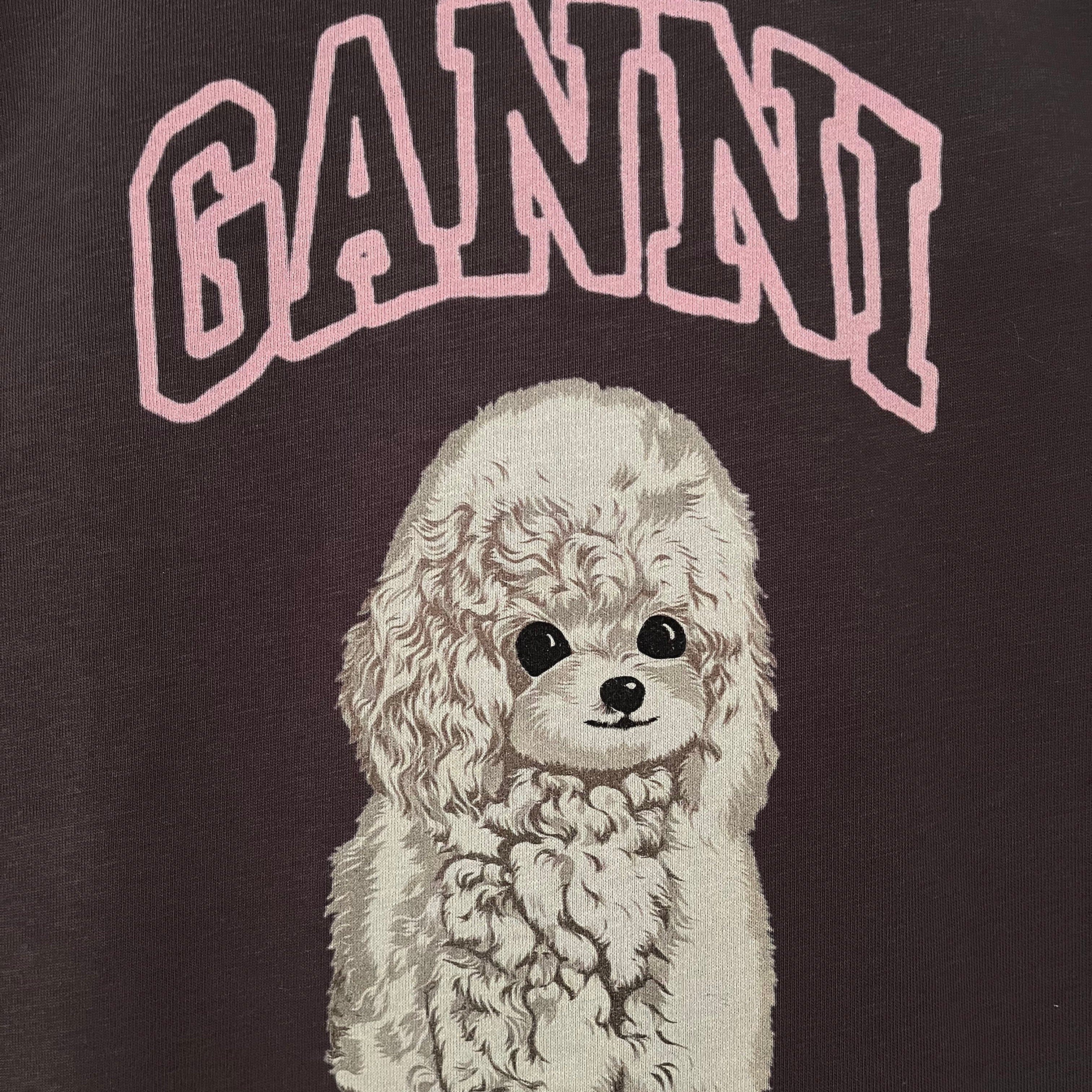 Ganni Poodle T-shirt in Phantom Size M.