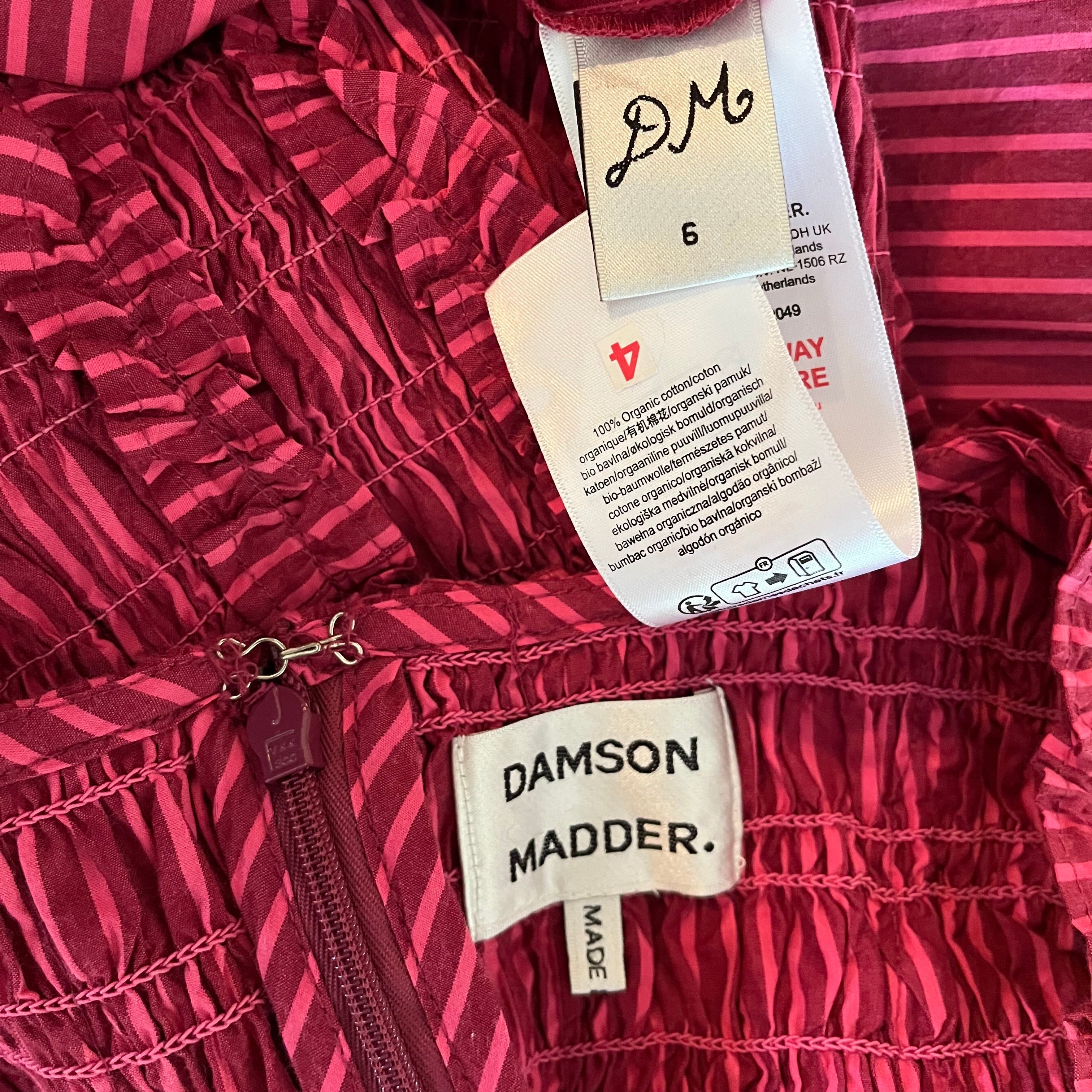 Damson Madder RAPHAELA Ruffle Midi Dress Size AU6.