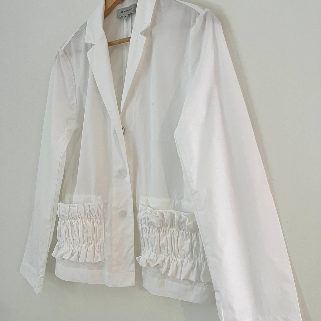 Lee Mathews DWIGHT Ruched Blazer Size 1/S.