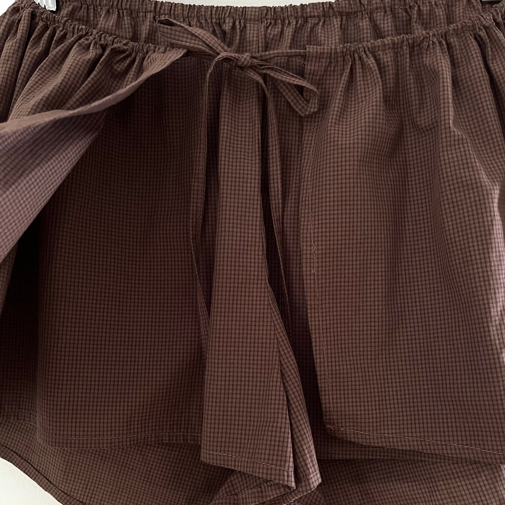 Deiji Studios BNWT SKORT In Carob Check Size XS.