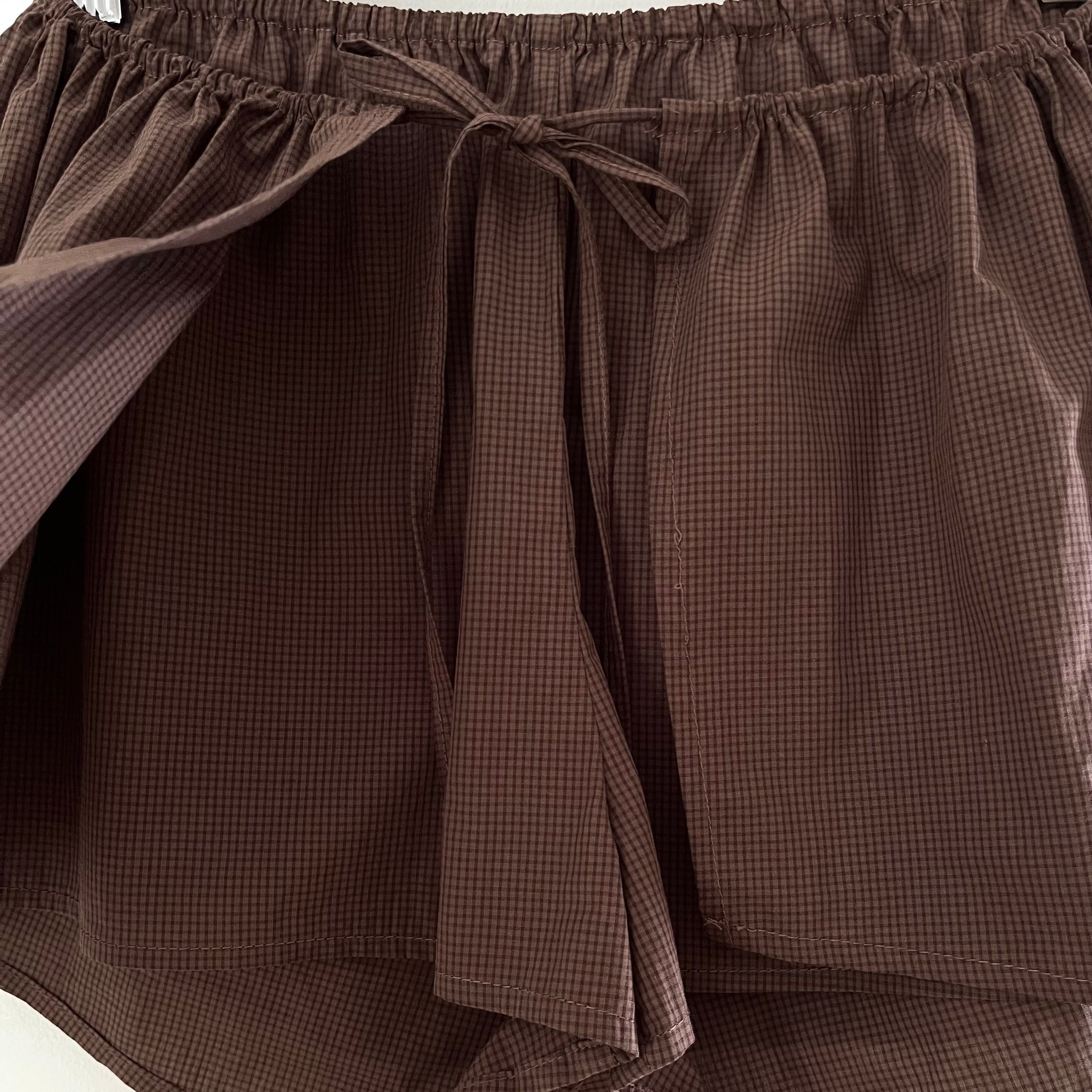 Deiji Studios BNWT SKORT In Carob Check Size XS.