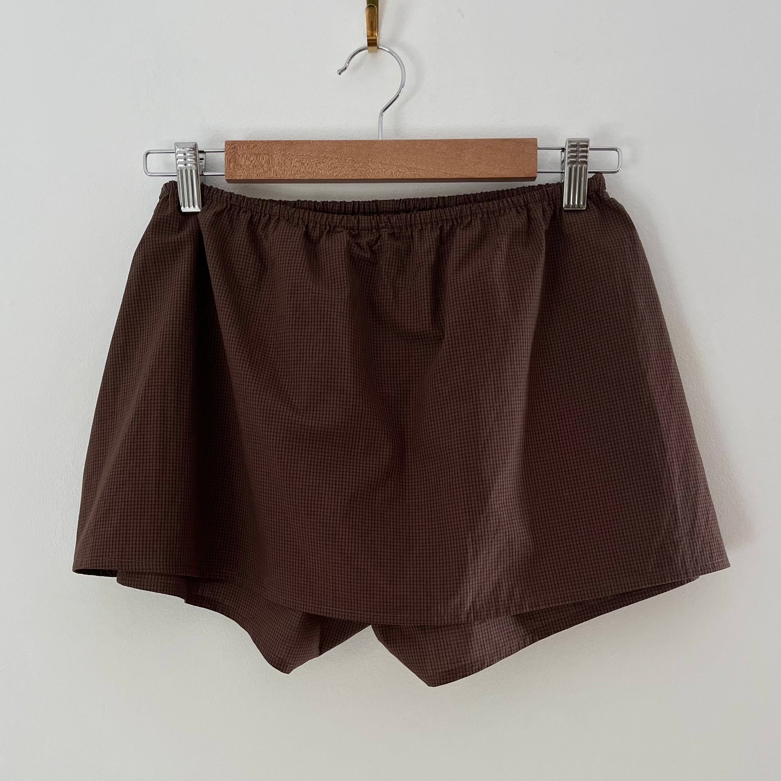 Deiji Studios BNWT SKORT In Carob Check Size XS.
