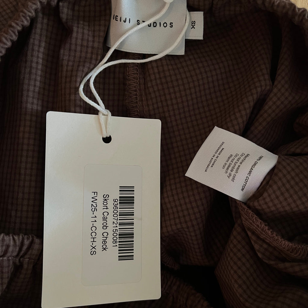 Deiji Studios BNWT SKORT In Carob Check Size XS.