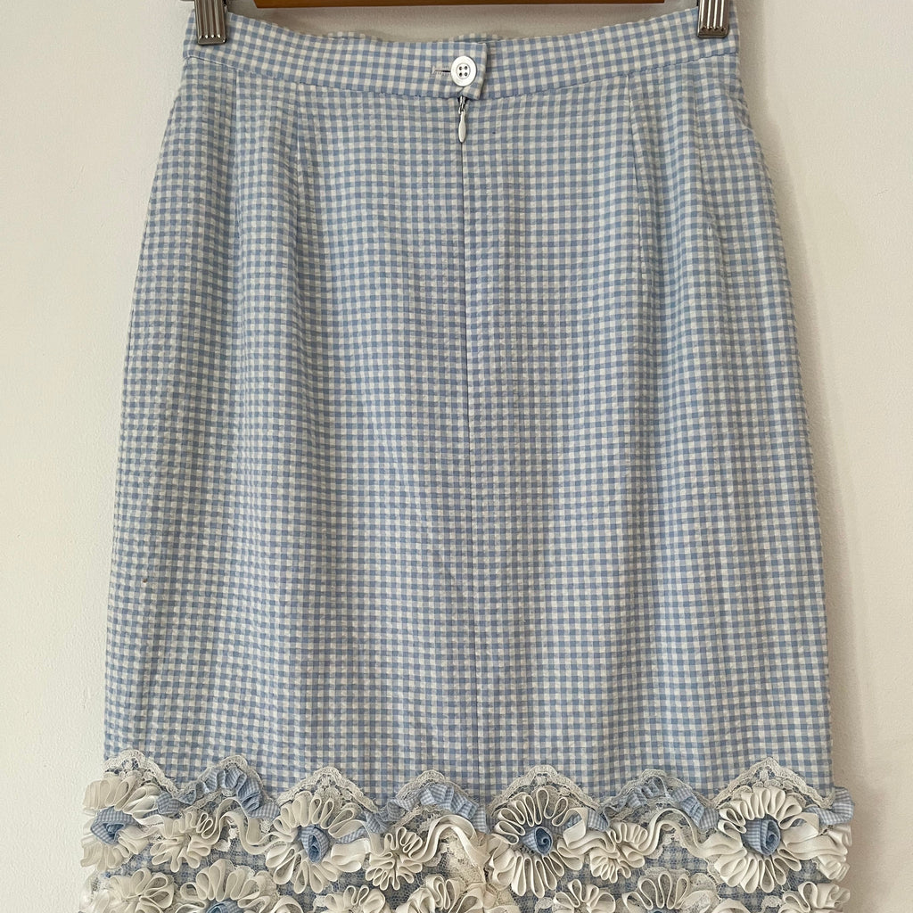 Escada Archives Checked Pencil Skirt.