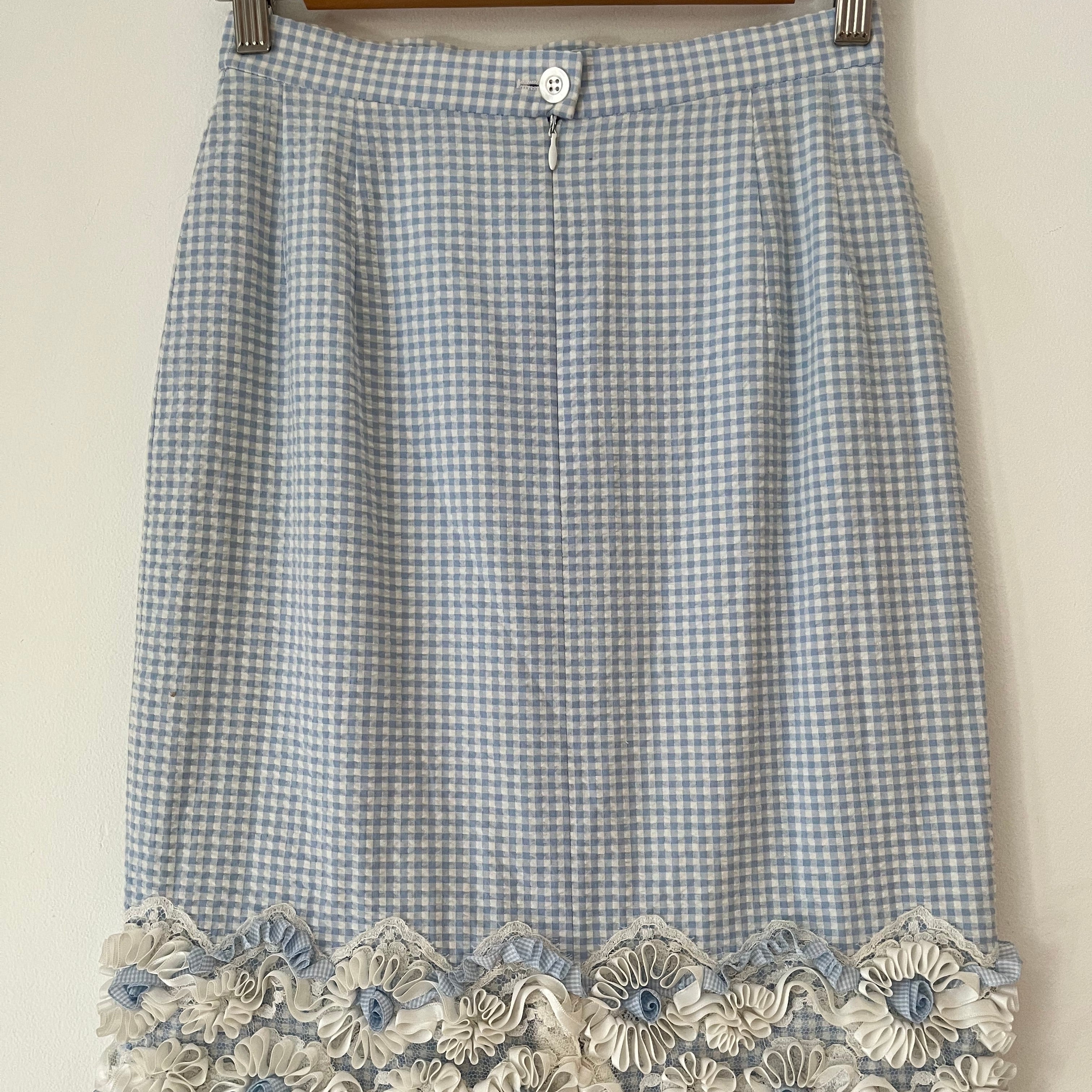 Escada Archives Checked Pencil Skirt.