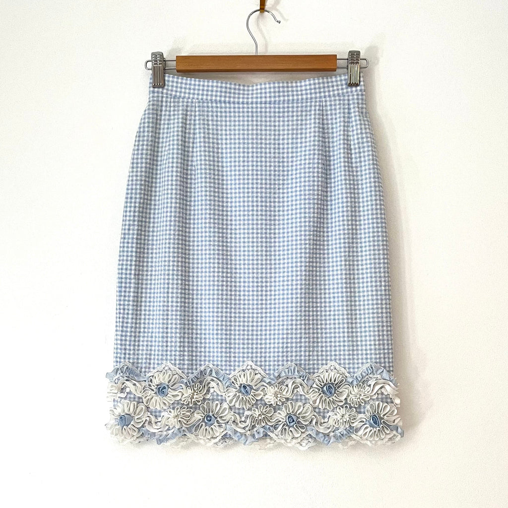 Escada Archives Checked Pencil Skirt.