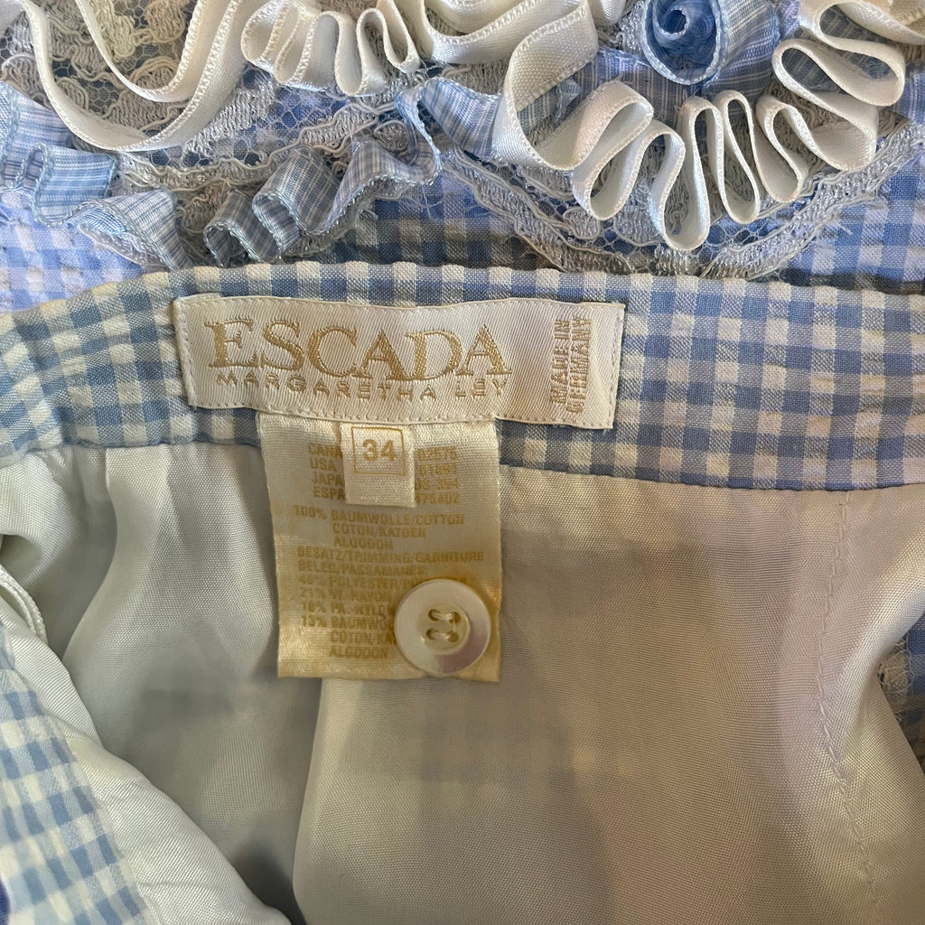 Escada Archives Checked Pencil Skirt.