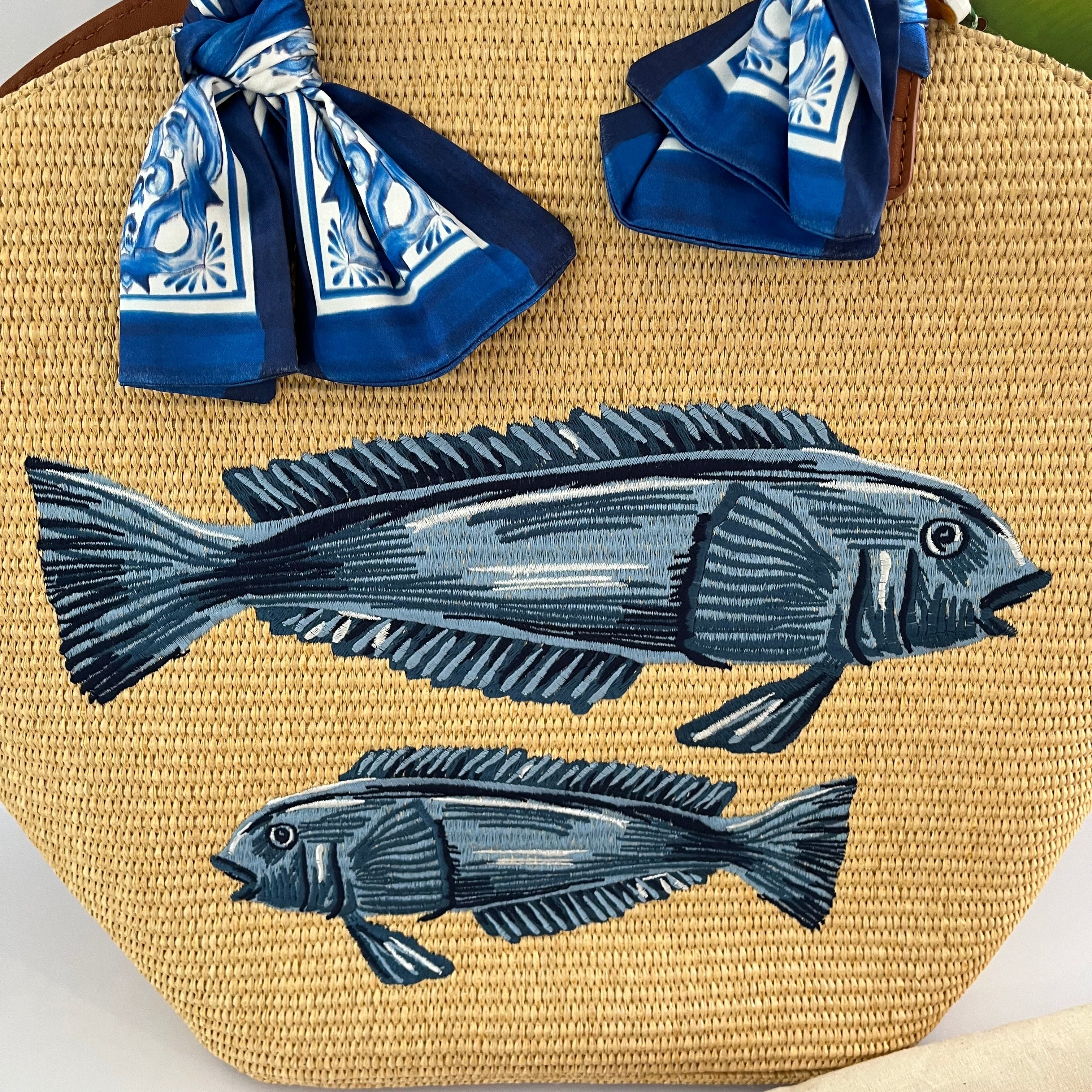 Farm Rio BNWT GARDEN TILES Raffia Shell Tote Bag.