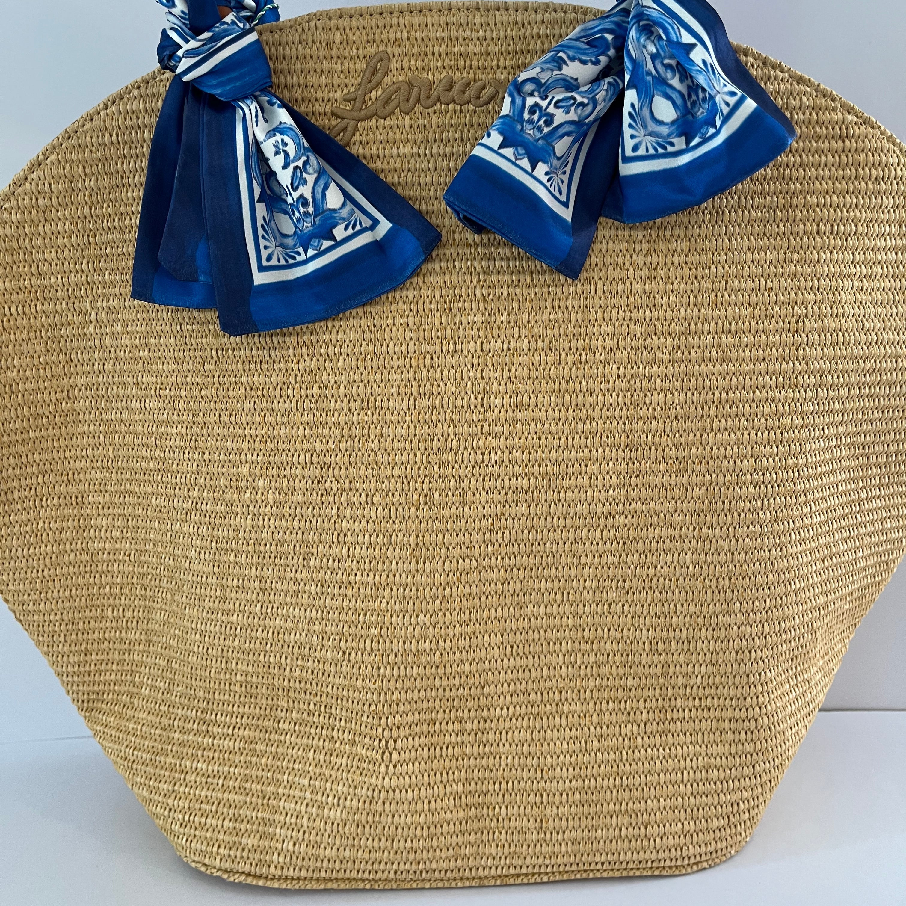 Farm Rio BNWT GARDEN TILES Raffia Shell Tote Bag.