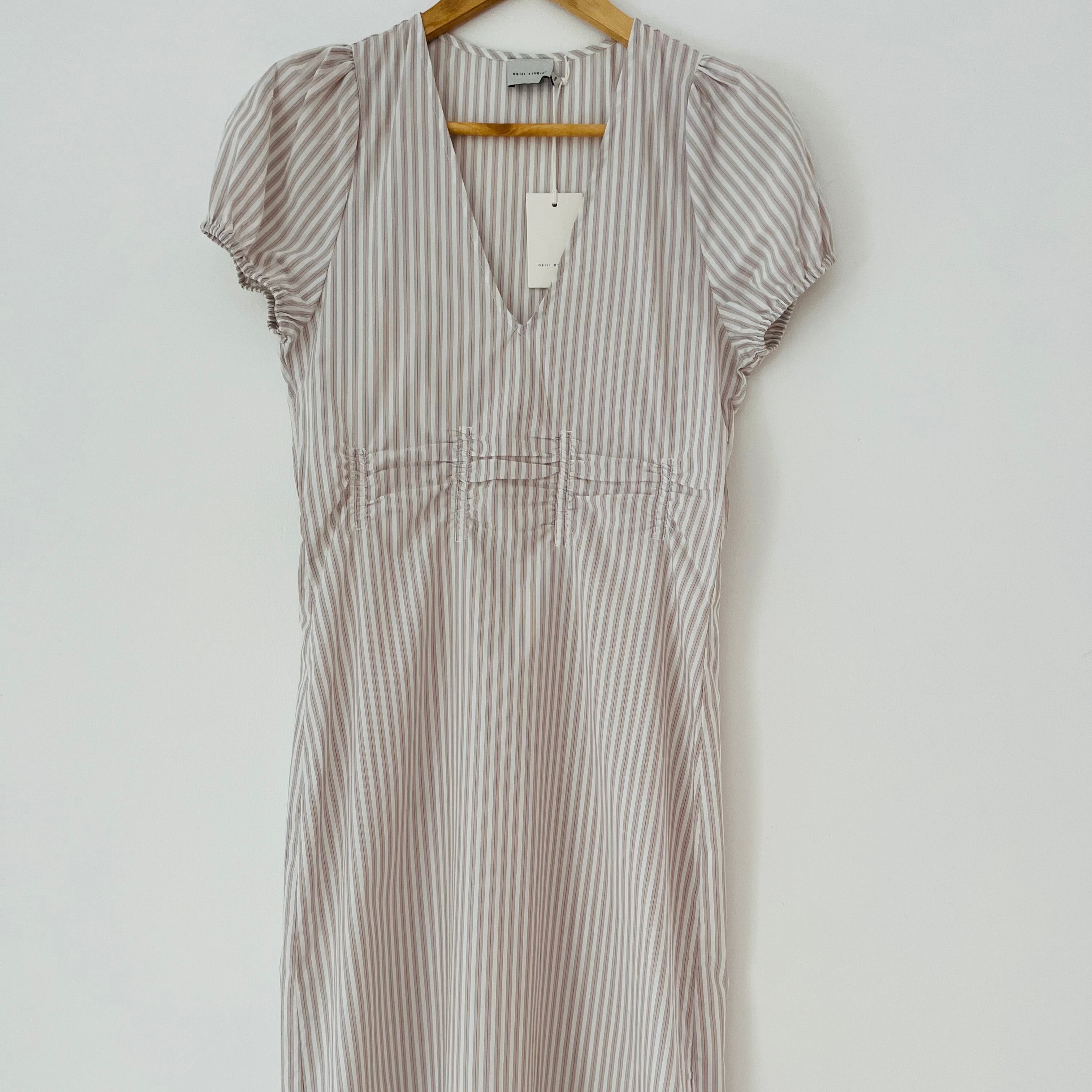Deiji Studios BNWT PINCHED Dress in Lake Stripe Size XXS.