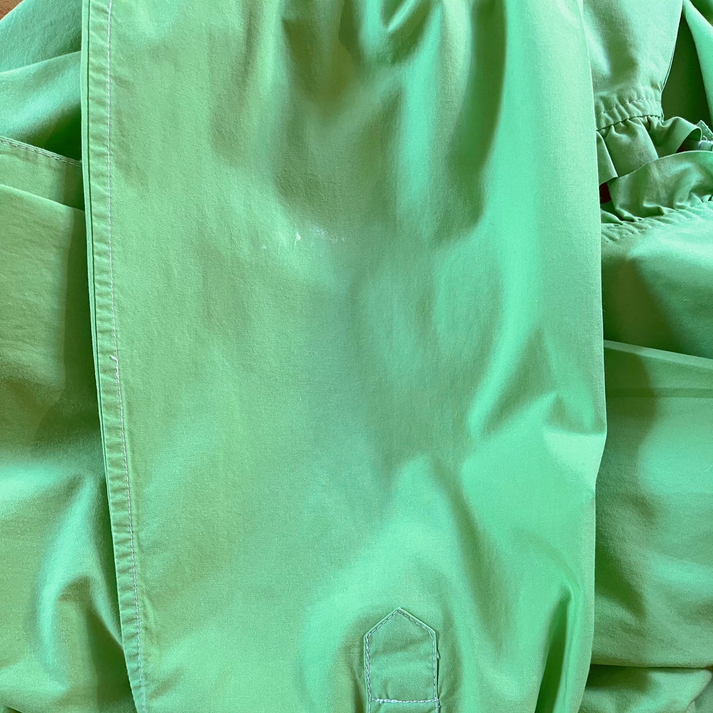 Ganni Ruffle Collar Poplin Shirt in Vibrant Neon Green Size 36/S.