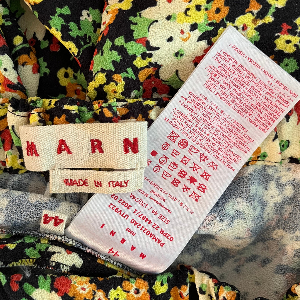 Marni Floral Print Trousers Size 44/AU12.