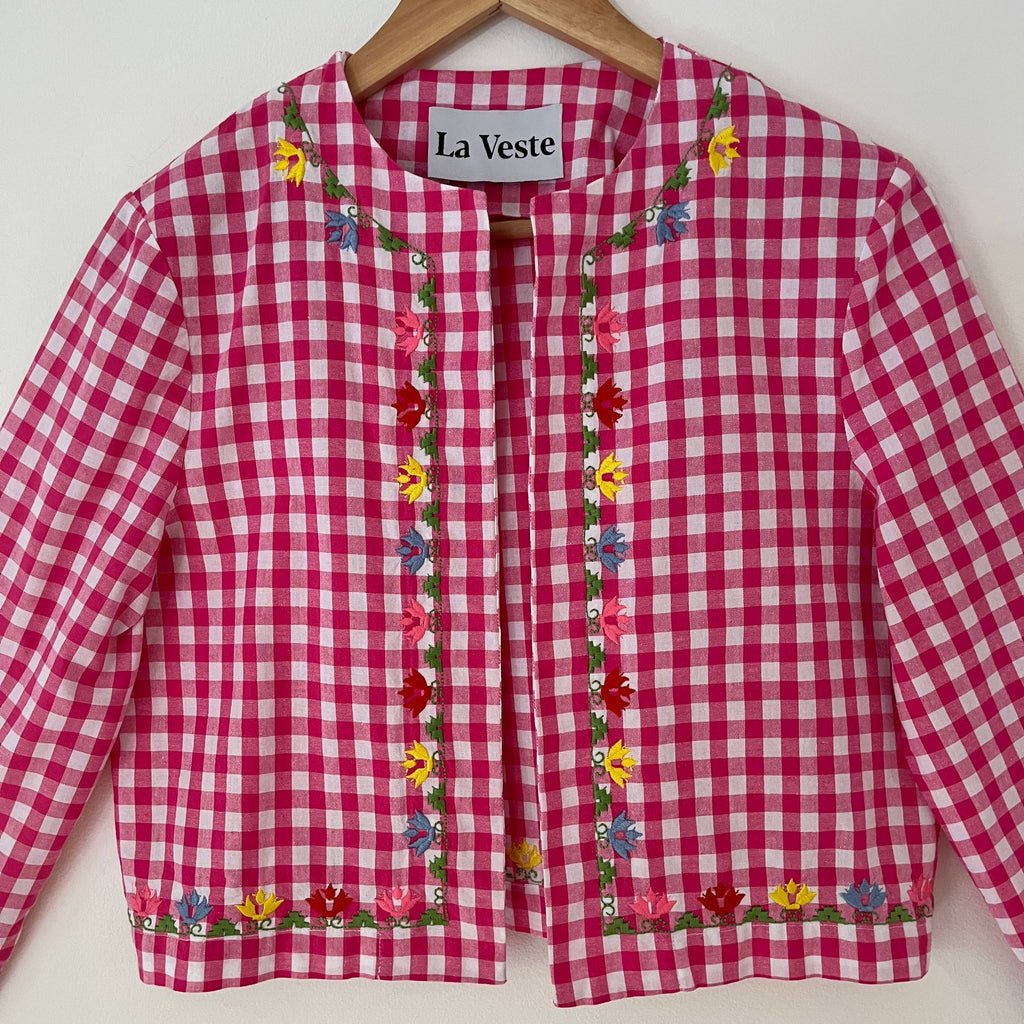 La Veste Checked Embroidery Jacket.