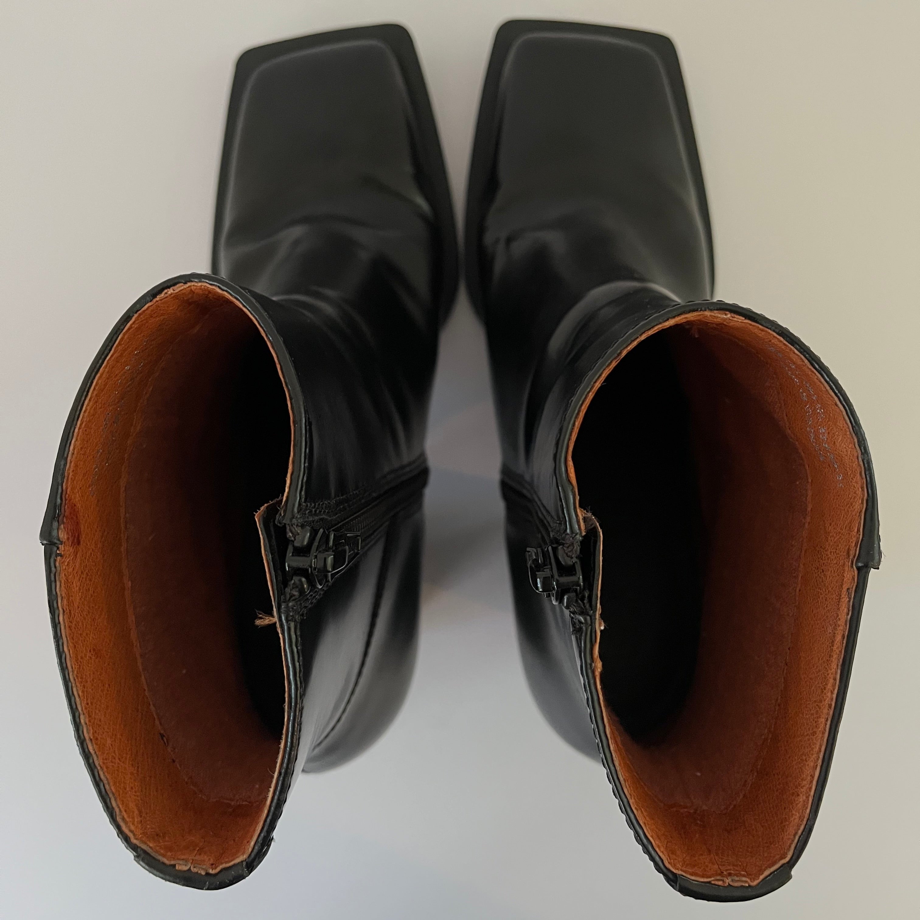 Camper KAROLE Black Leather Boots Size EU37/US7/UK4.