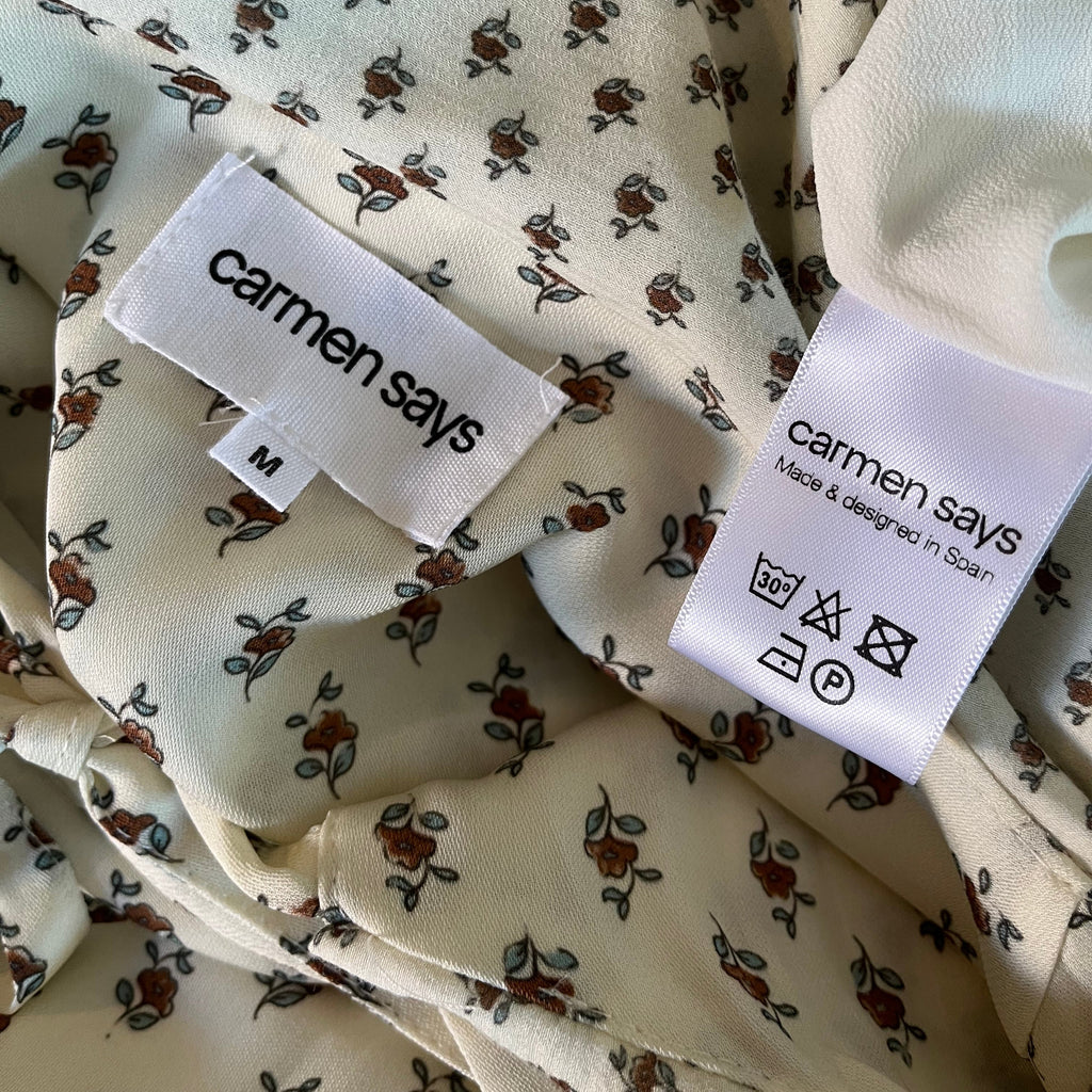 Carmen Says SUCREE Floral Print Long Dress Size M.