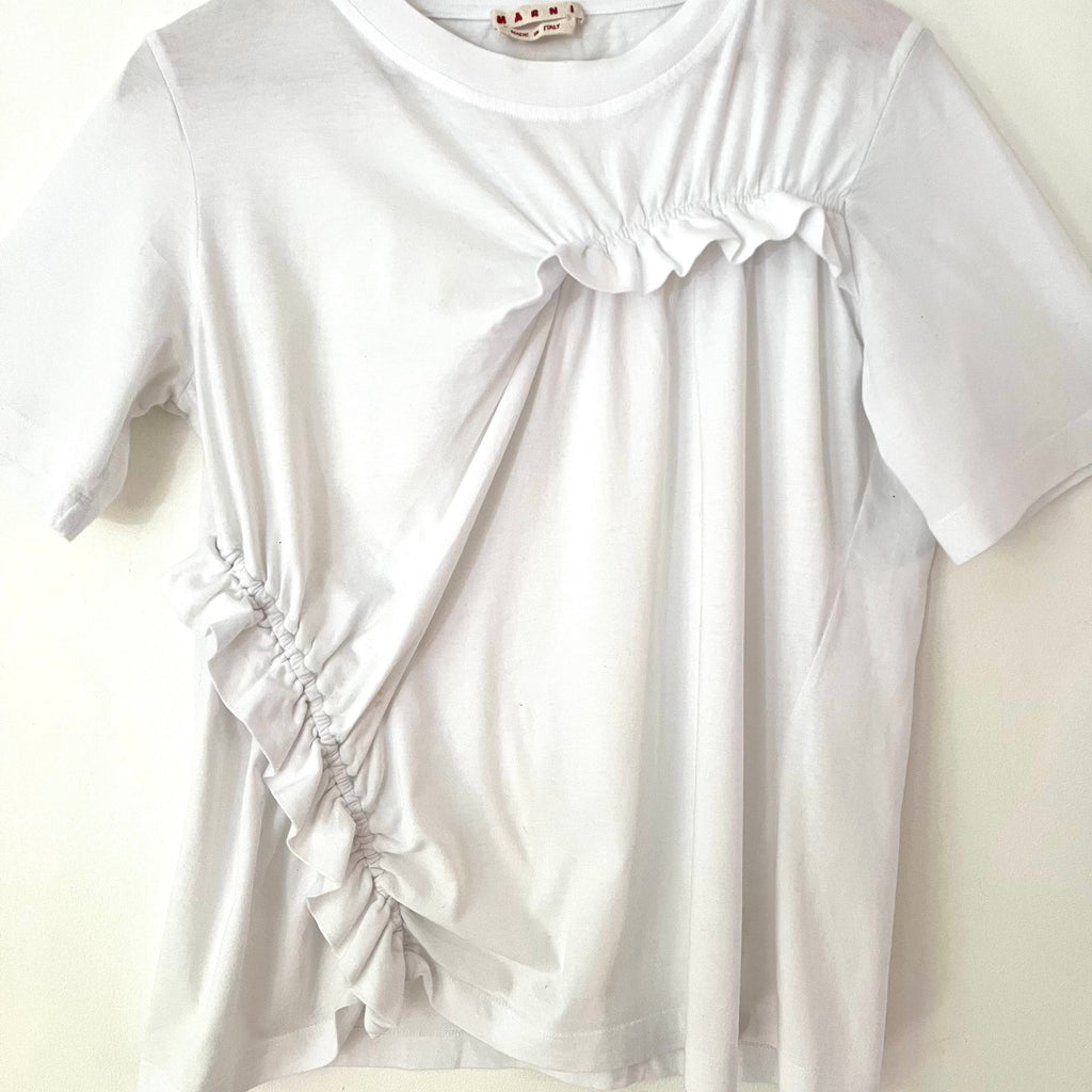 Marni Asymmetrical Ruching Tee Size 44/AU12.