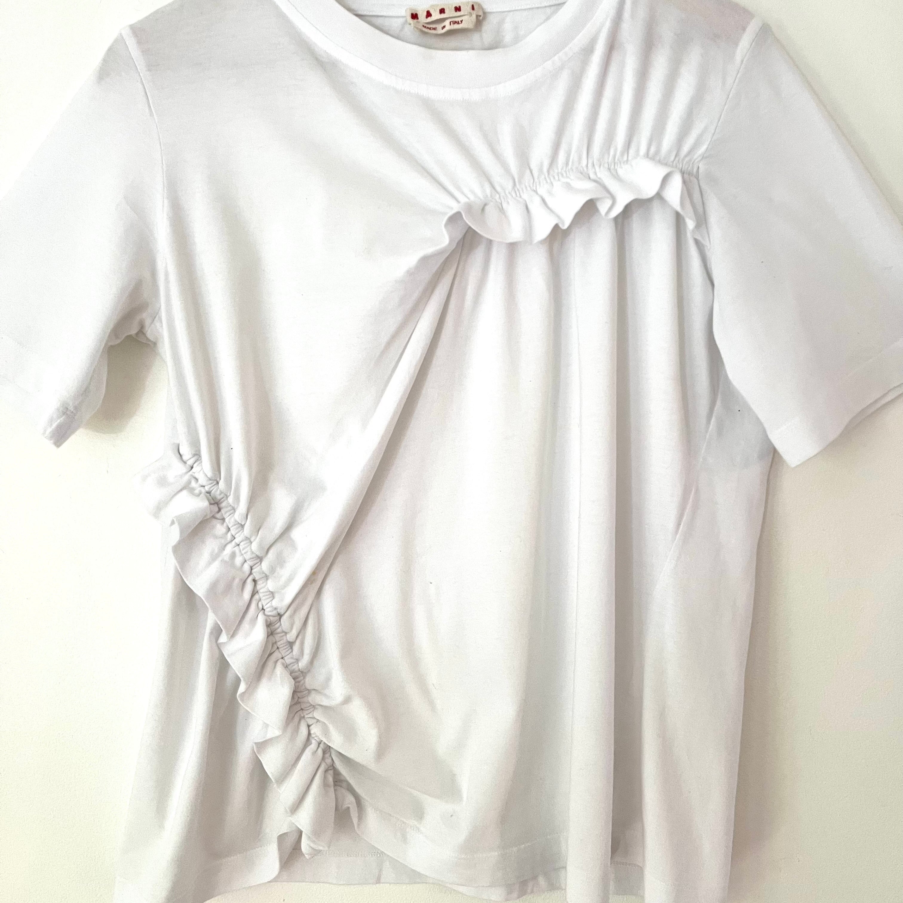 Marni Asymmetrical Ruching Tee Size 44/AU12.