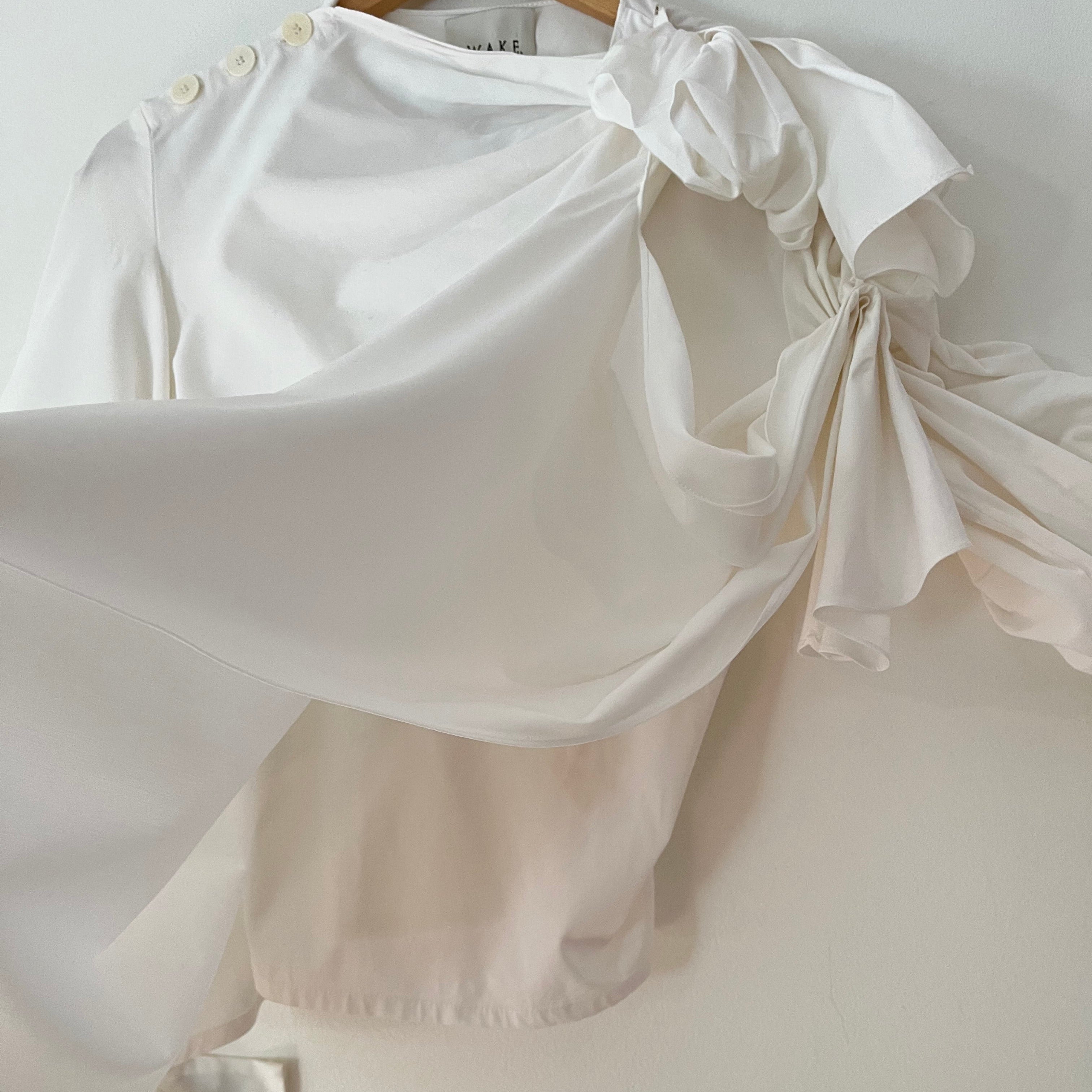 A.W.A.K.E MODE Asymmetrical Ruched Shirt Size 38/AU10.