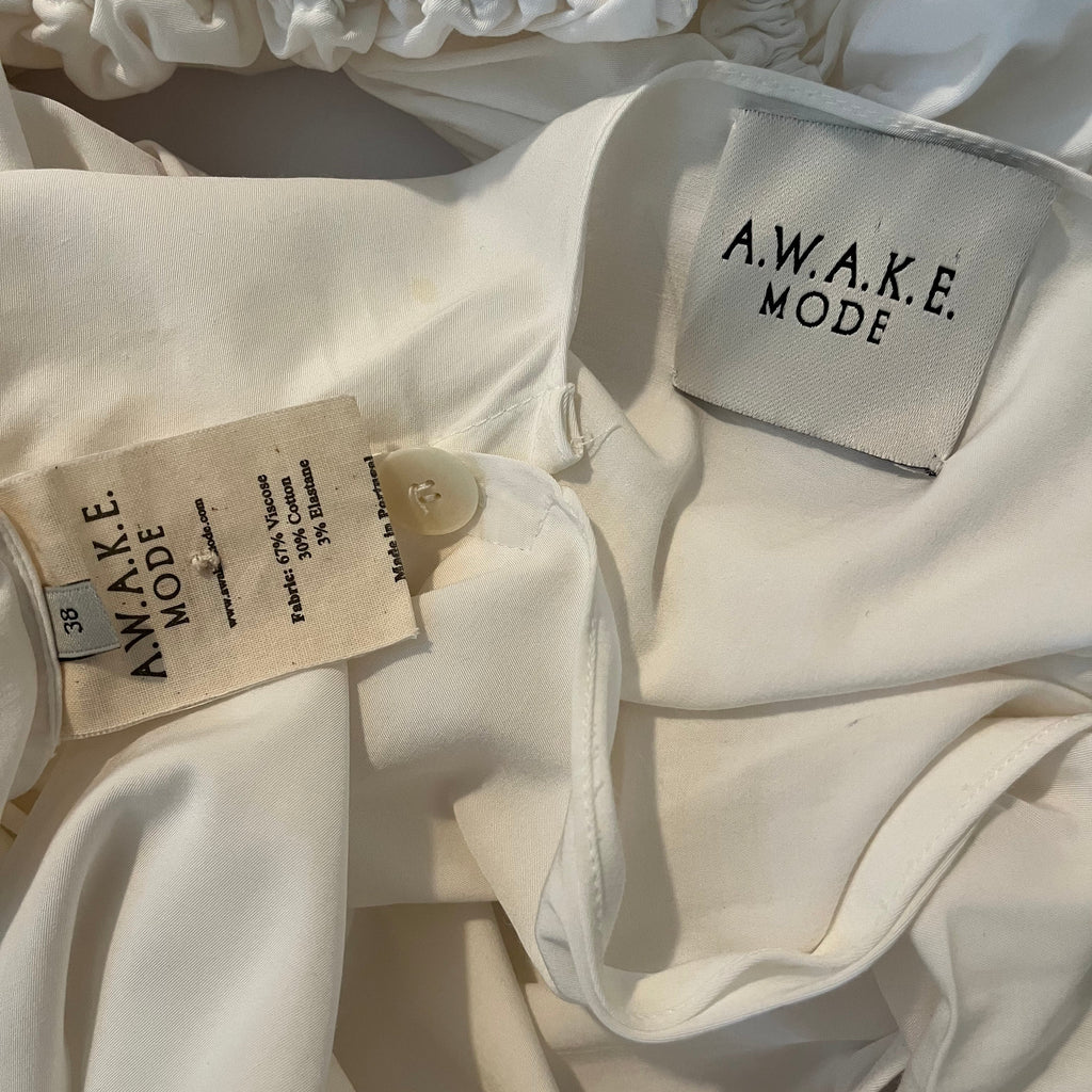 A.W.A.K.E MODE Asymmetrical Ruched Shirt Size 38/AU10.