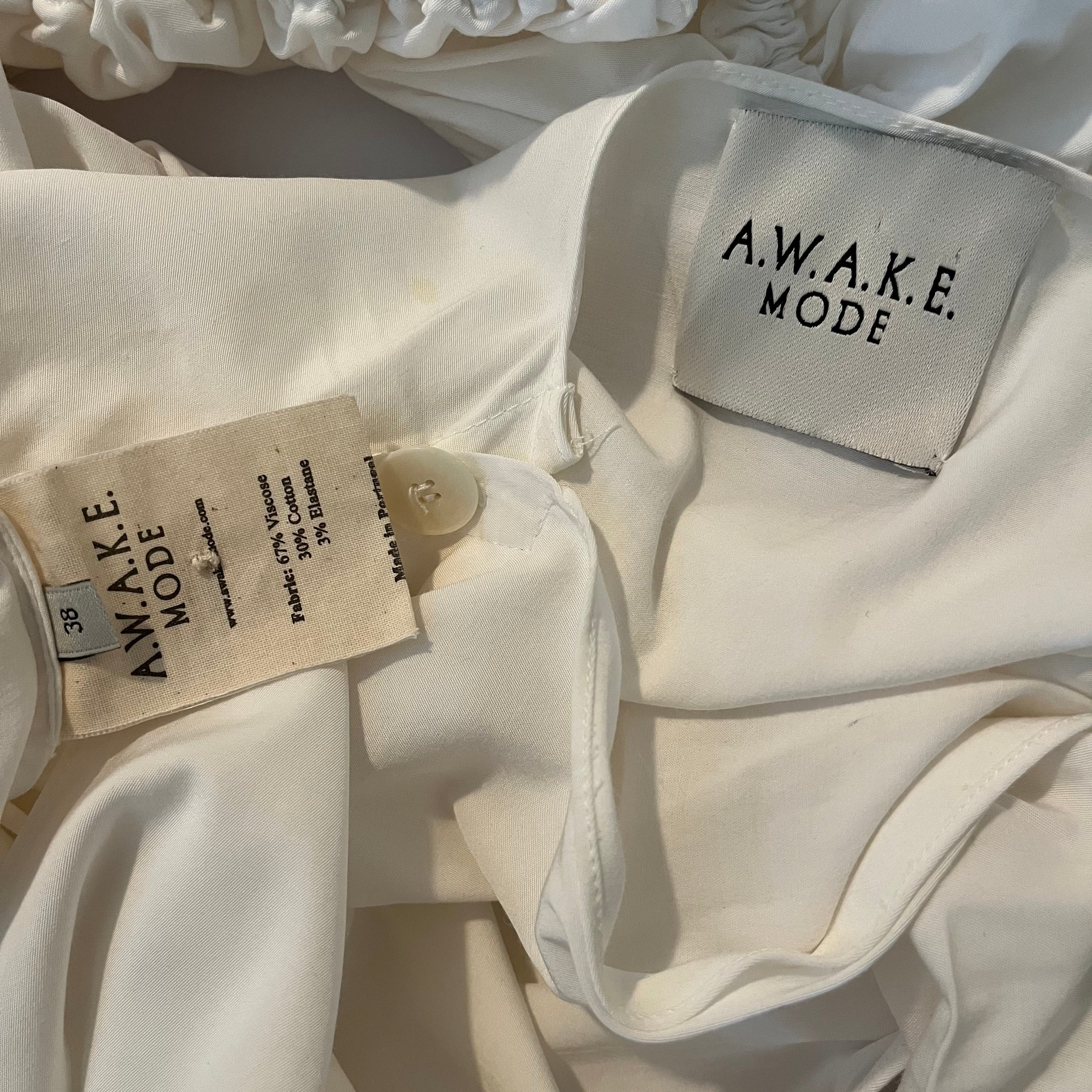 A.W.A.K.E MODE Asymmetrical Ruched Shirt Size 38/AU10.