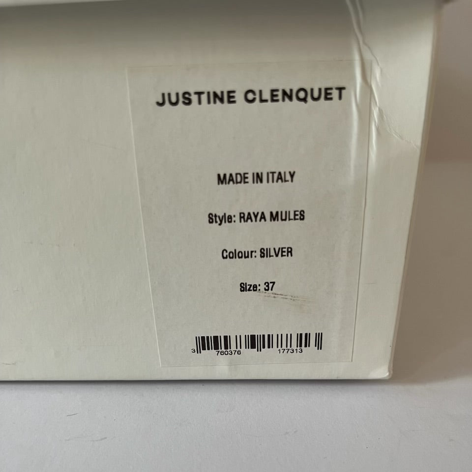 Justine Clenquet BNWB RAYA Mules in Silver Size IT37/US7/UK4.