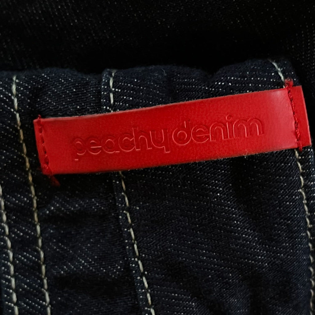 Peachy Den PAMELA TUCK Jeans in Raw Indigo Size L.
