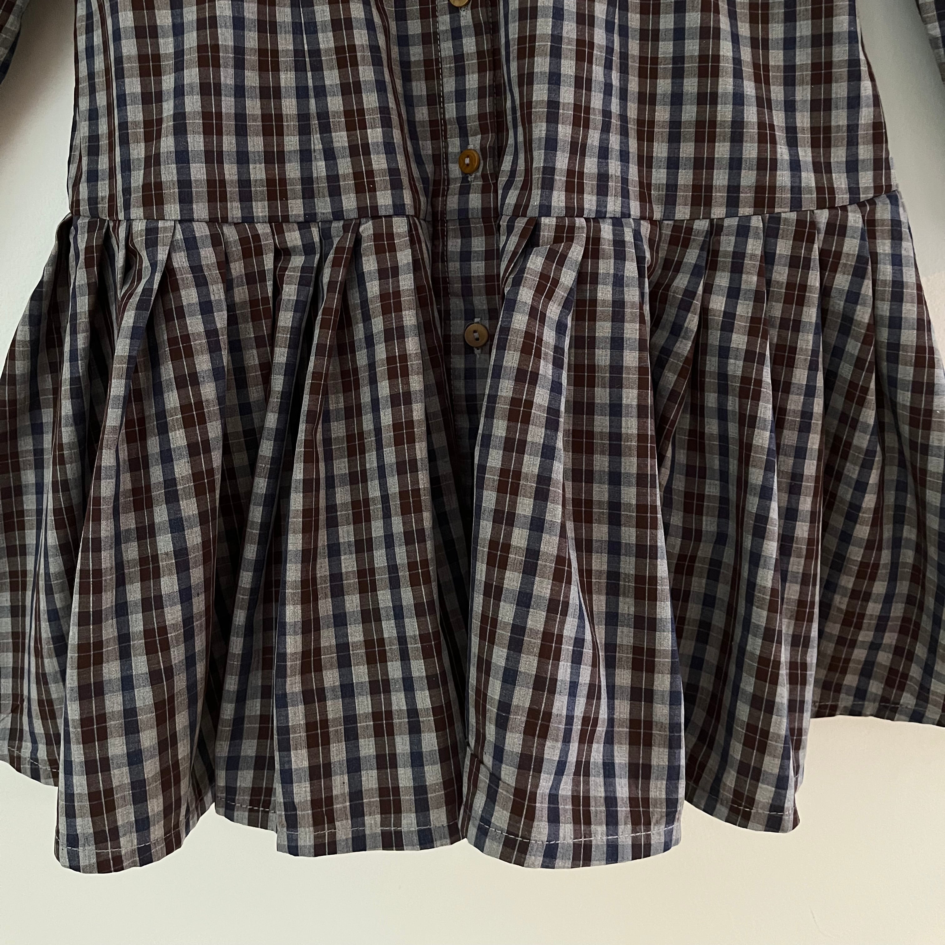My Mum Made It Pleat Shirt Dress In Dark Check Size S.