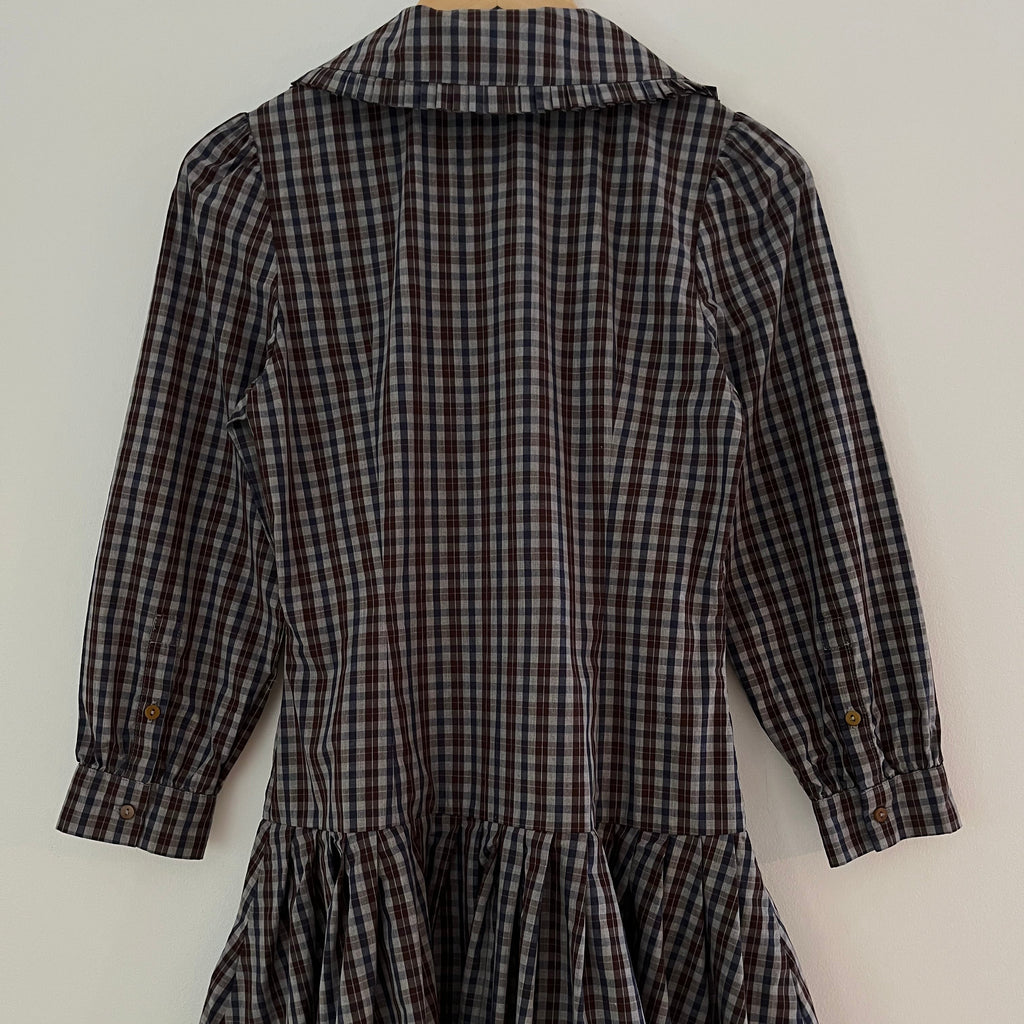My Mum Made It Pleat Shirt Dress In Dark Check Size S.