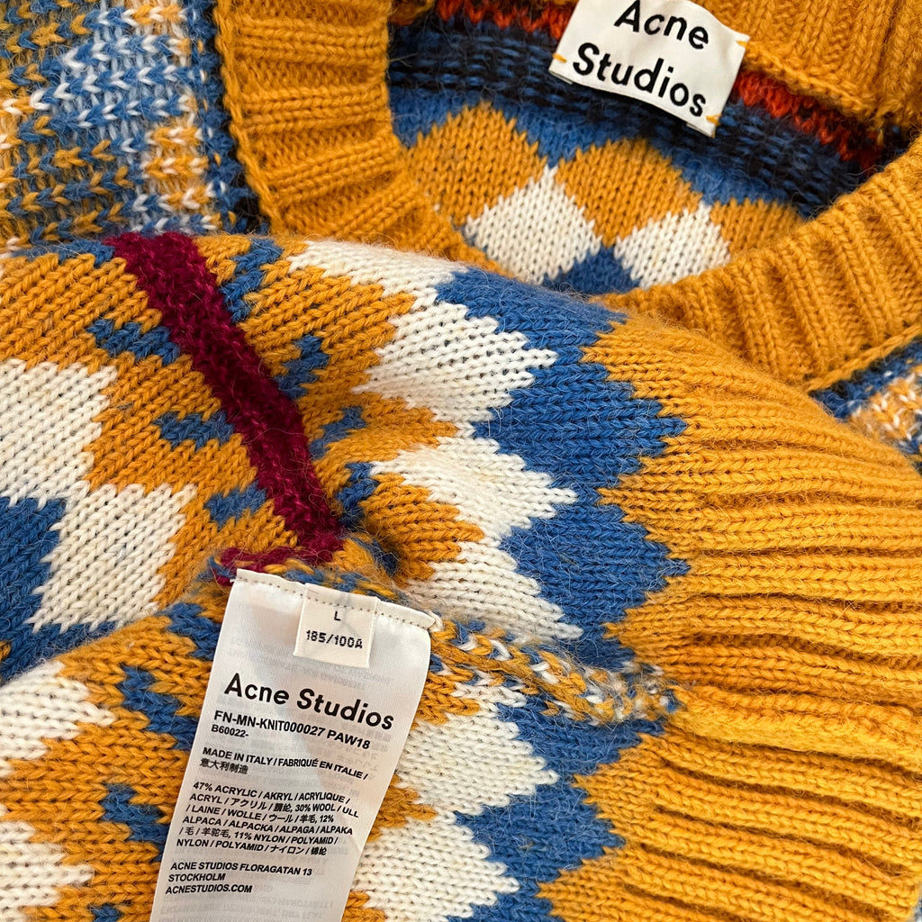 Acne Studios Jacquard Crew Sweater Size L.