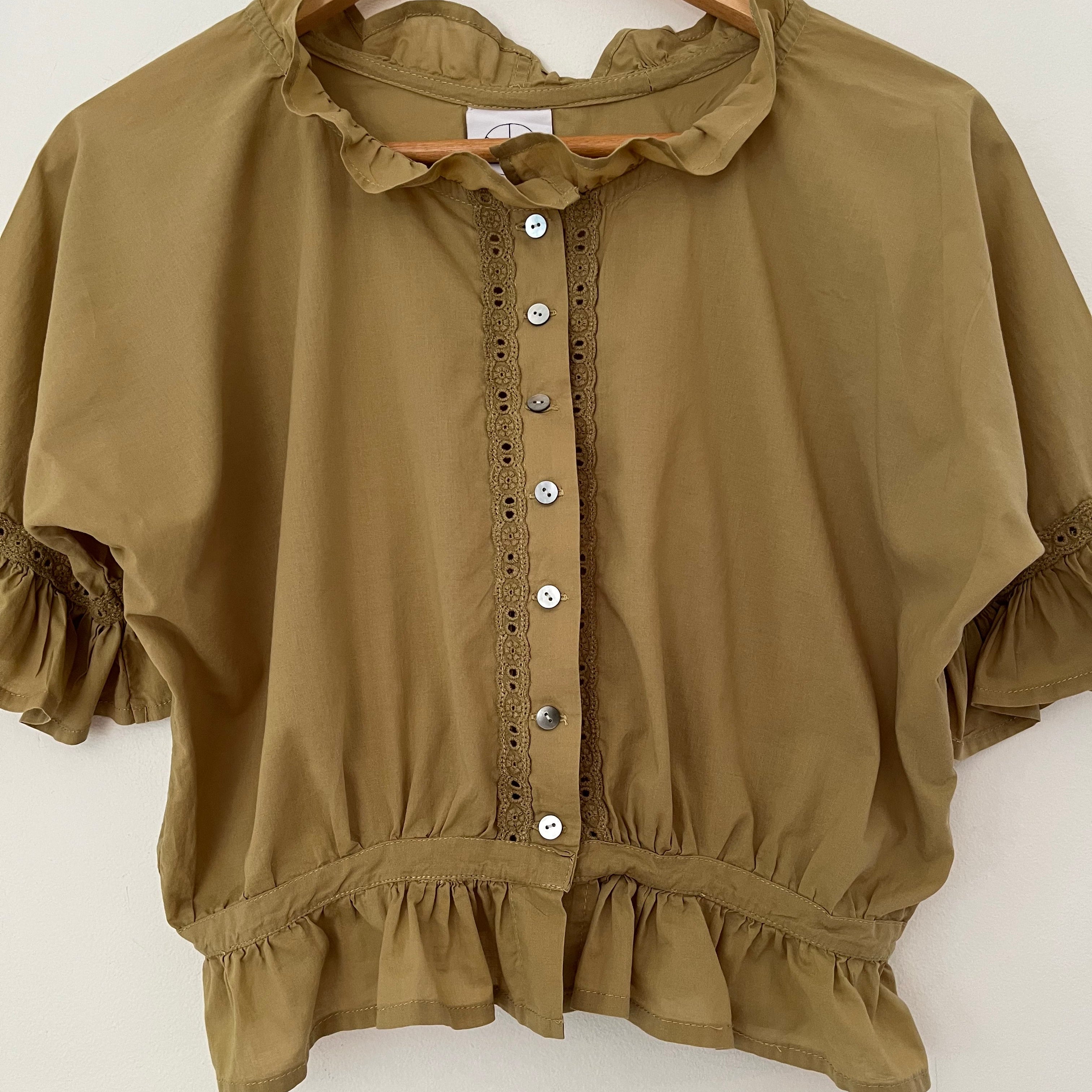 Laneway The Label GEORGINA Blouse in Olive Size XS.